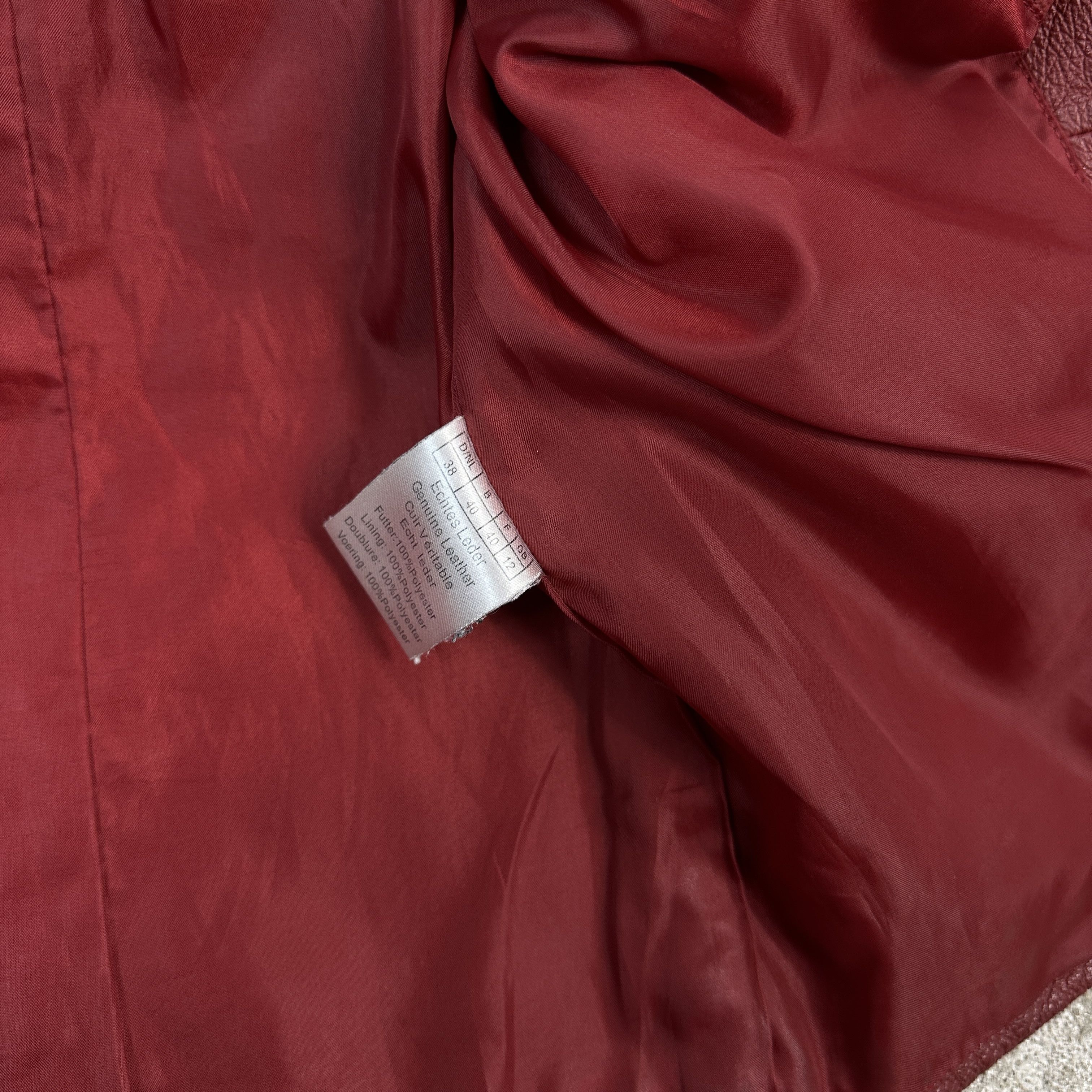 Vintage Vintage Y2K Avant Garde Biker Moto Cherry Red Leather Jacket Size US L / EU 52-54 / 3 - 3 Thumbnail