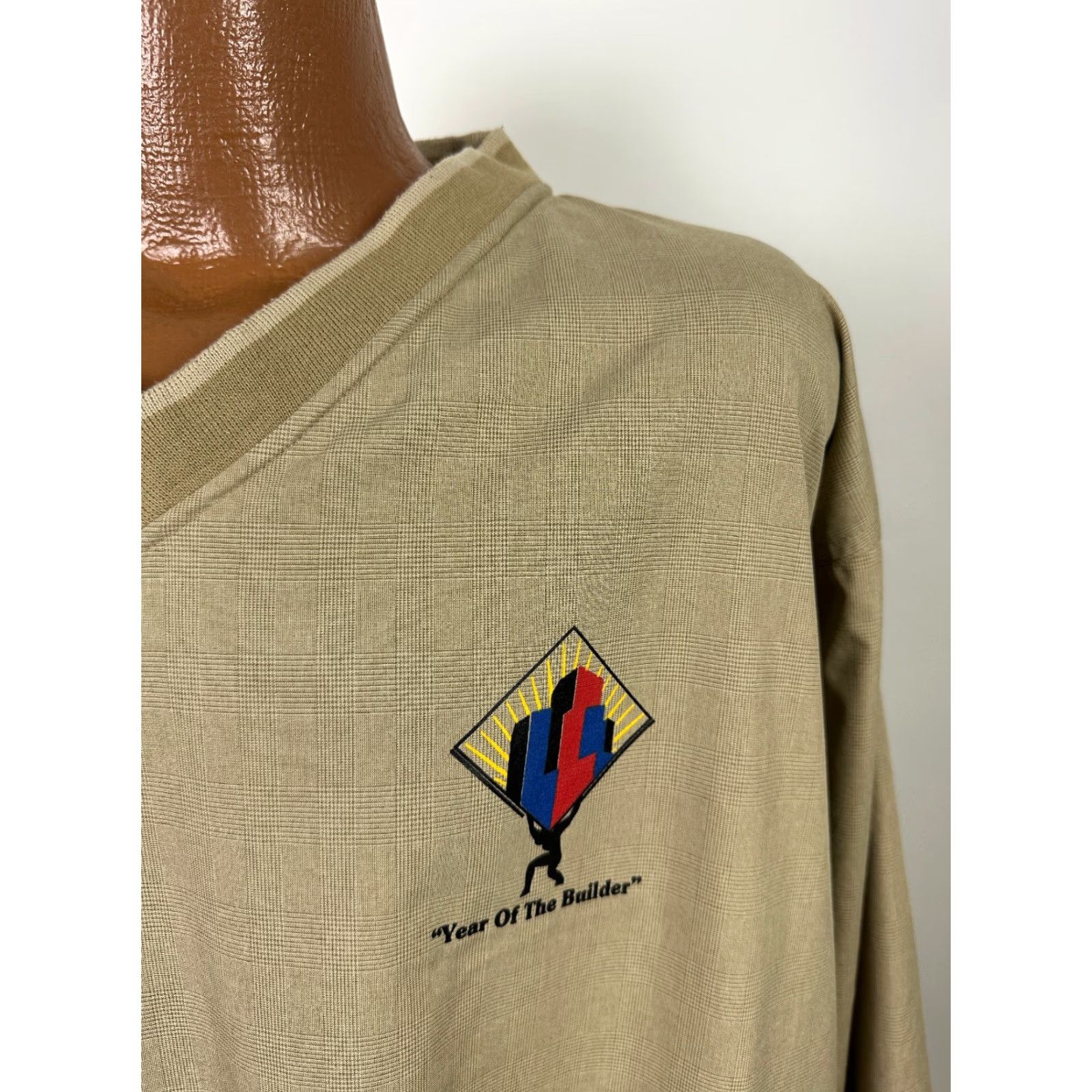 Vintage VINTAGE Outer Banks Golf Windbreaker Pullover Jacket XL Beige Lined Oversized Pockets Year of the Builder Mens Size US XL / EU 56 / 4 - 3 Thumbnail