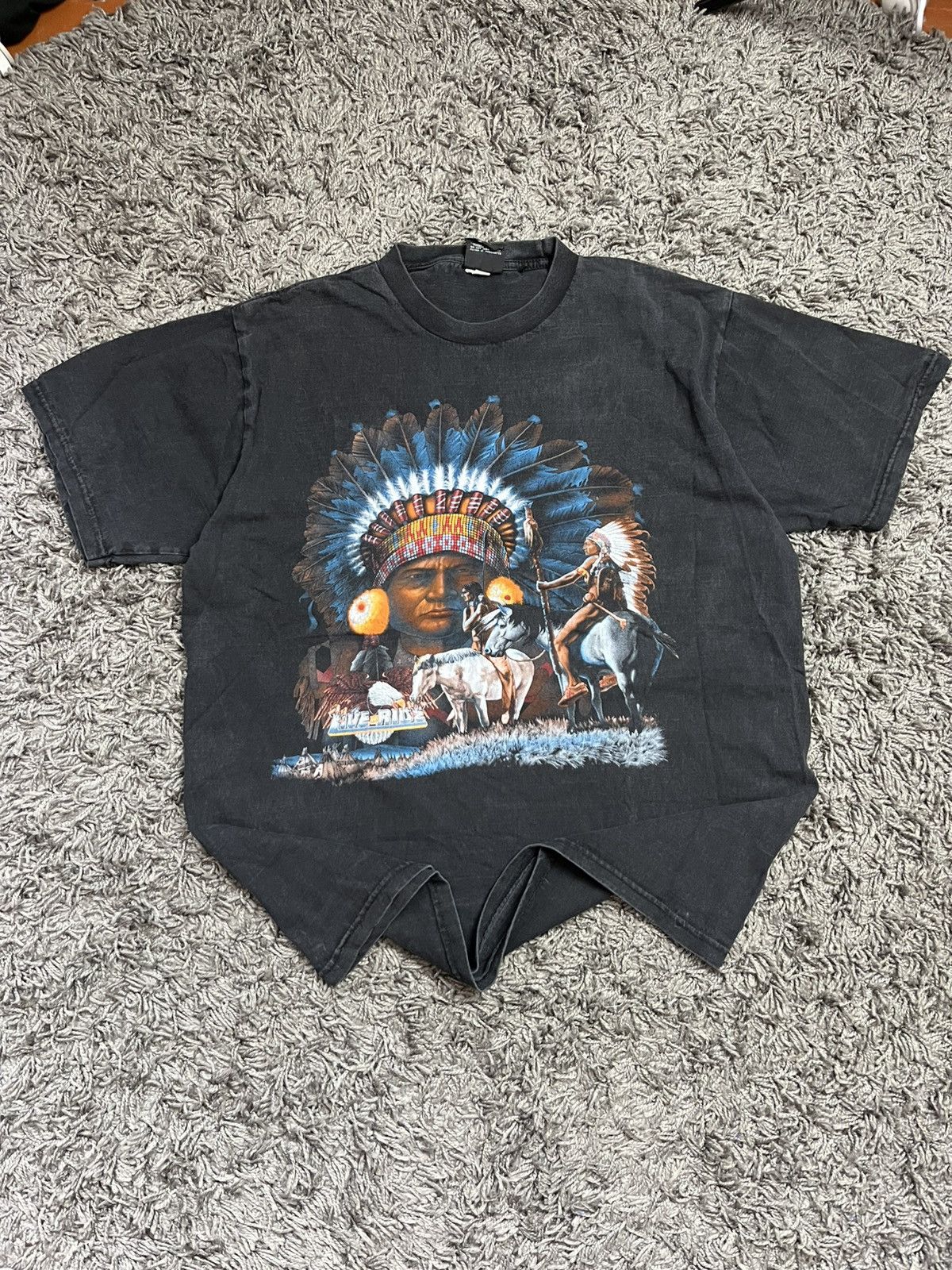 Iron Maiden Vintage Iron Maiden "Live To Ride" T-Shirt Native Print XL Size US XL / EU 56 / 4 - 2 Thumbnail
