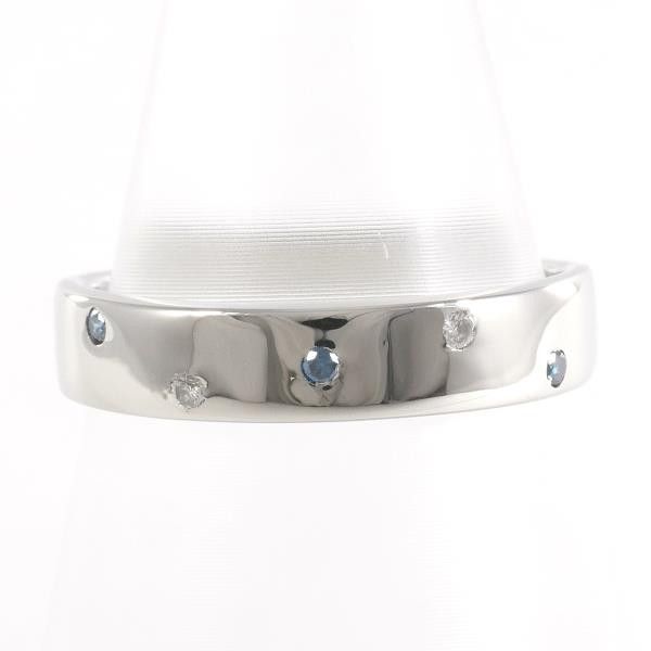 Other Other PT900 Platinum Ring 10 Size Diamond Blue Diamond Metal Ring in Excellent Condition Size ONE SIZE - 1 Thumbnail