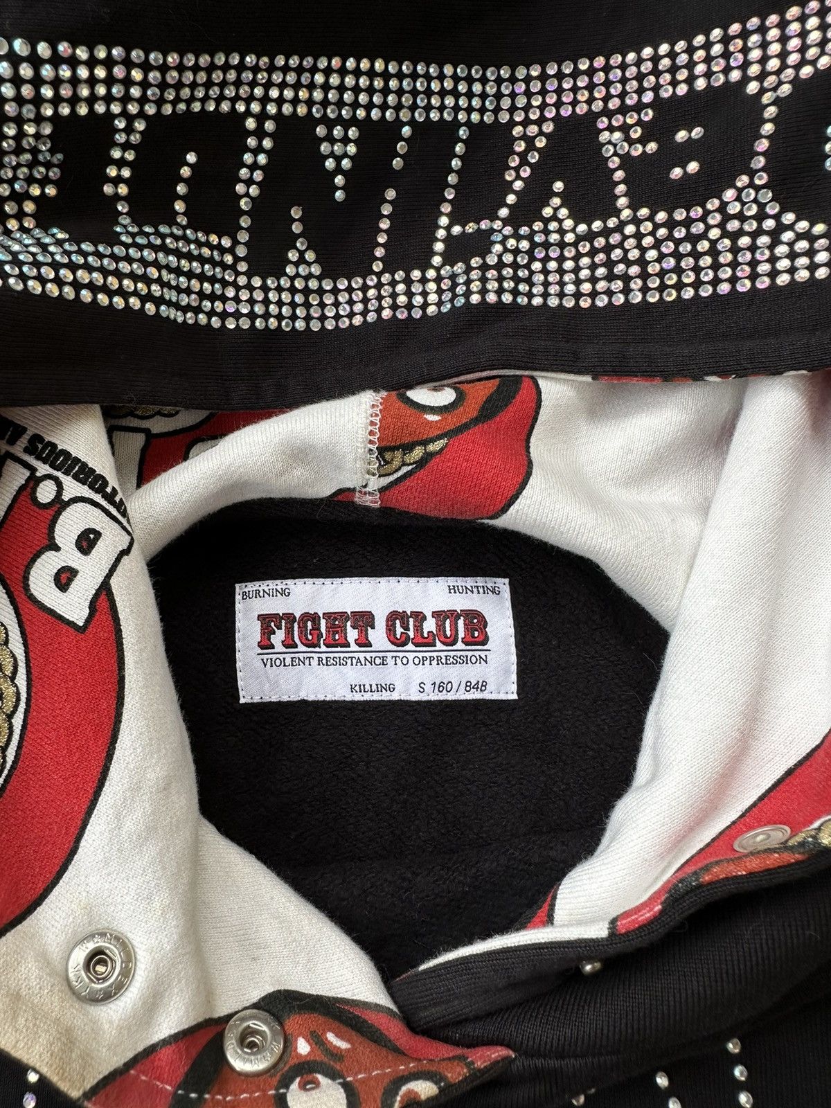 20471120 FIGHT CLUB DEVILNUT X BIG NOTORIOUS GLITTER HOODIE GOTHIC Size US M / EU 48-50 / 2 - 7 Thumbnail