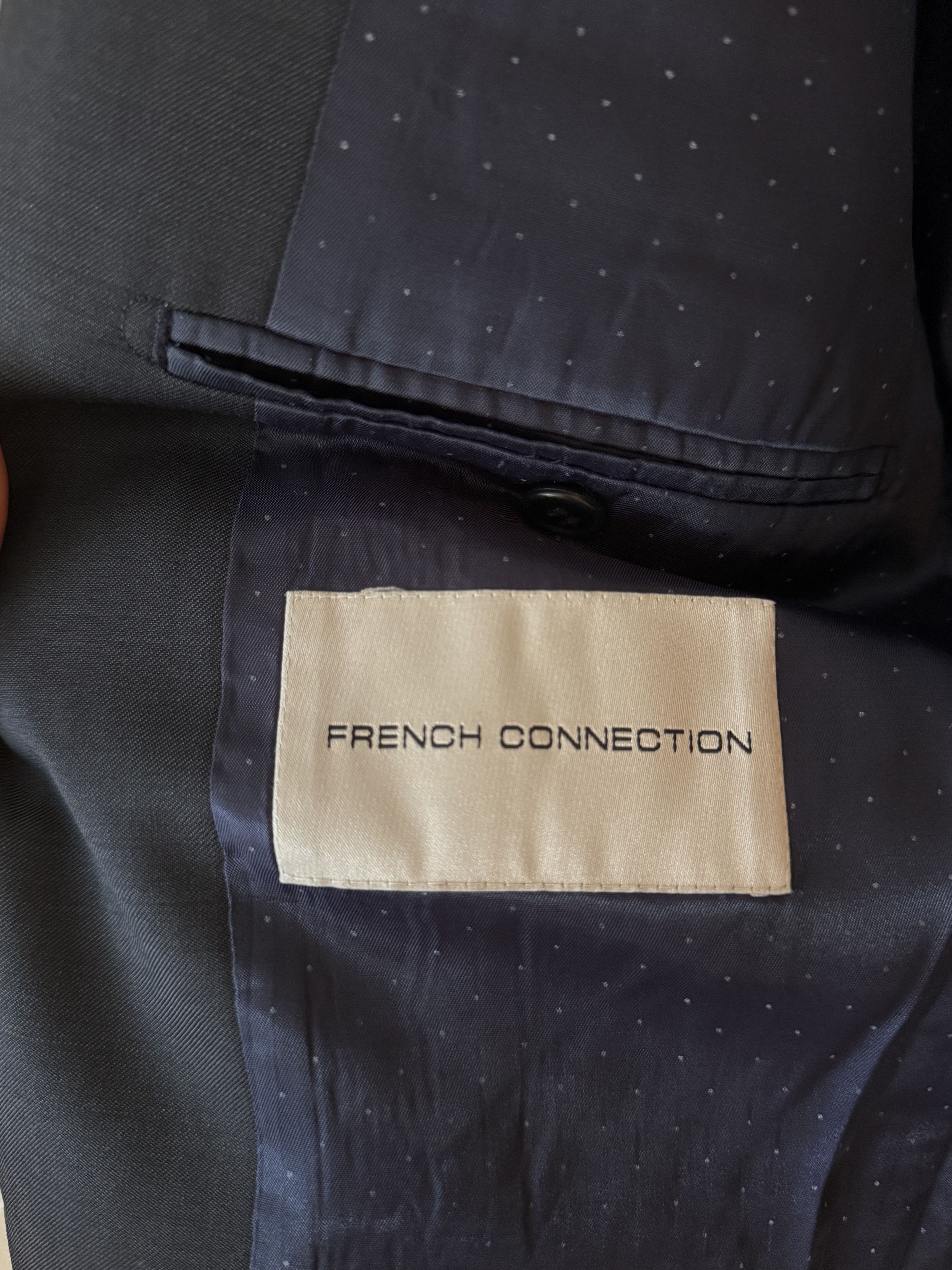 French Connection Navy Wool Blend 2 Piece Suit and Trousers Size 36R - 3 Thumbnail