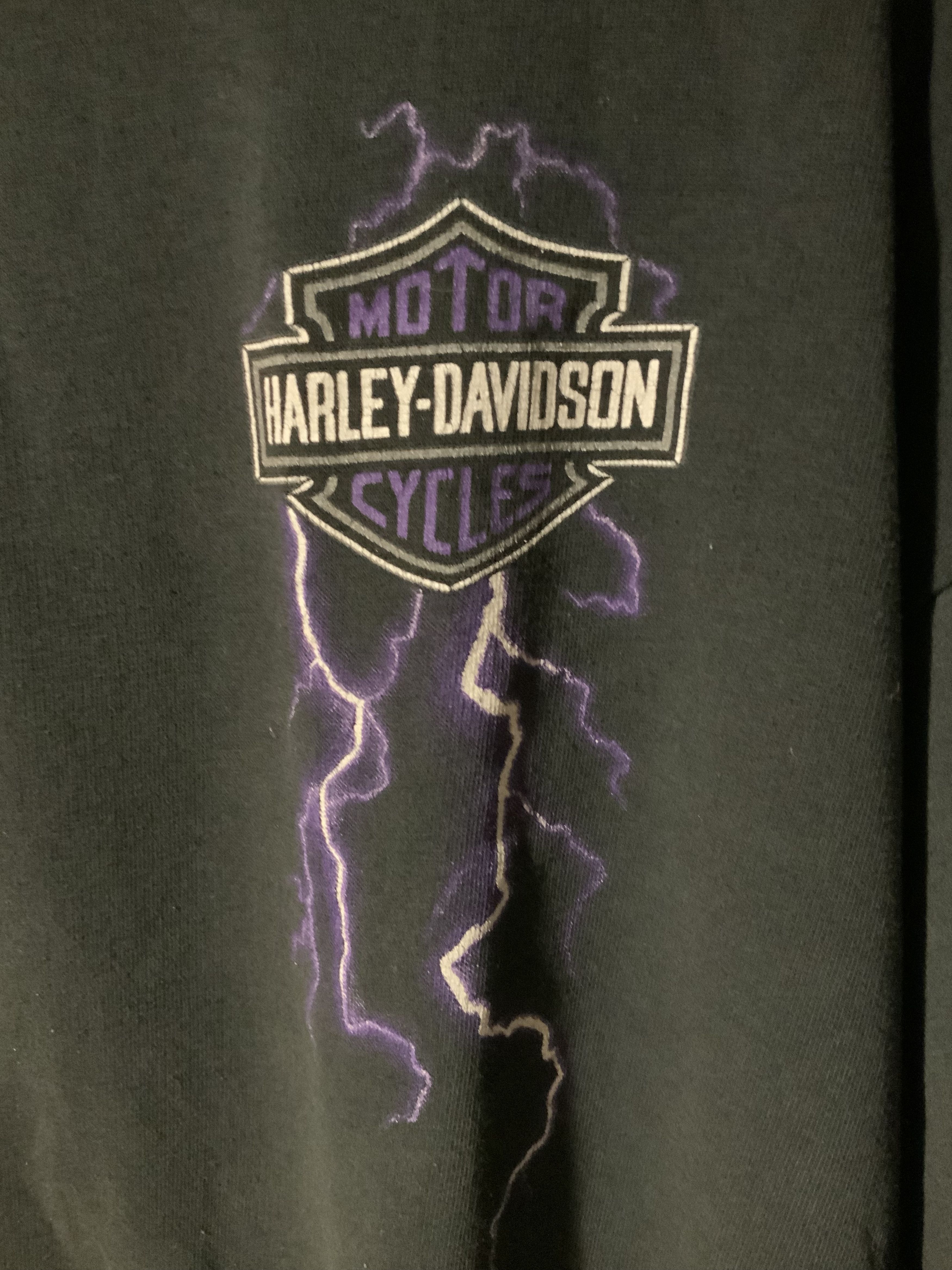 Harley Davidson × Vintage Vintage 80s Harley Davidson Lighting Zip up Sweatshirt Size US M / EU 48-50 / 2 - 4 Thumbnail