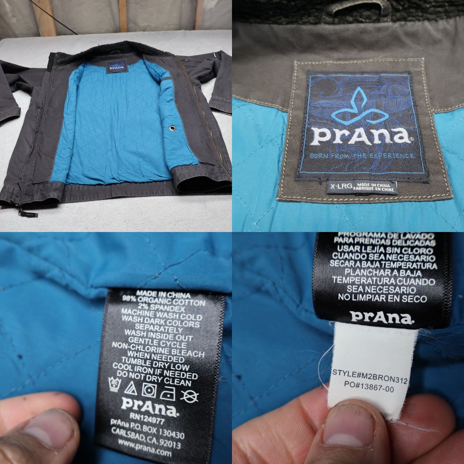 Prana Prana Jacket Mens XL Grey Canvas Full Zip Utility Field Outdoor Size US XL / EU 56 / 4 - 8 Thumbnail