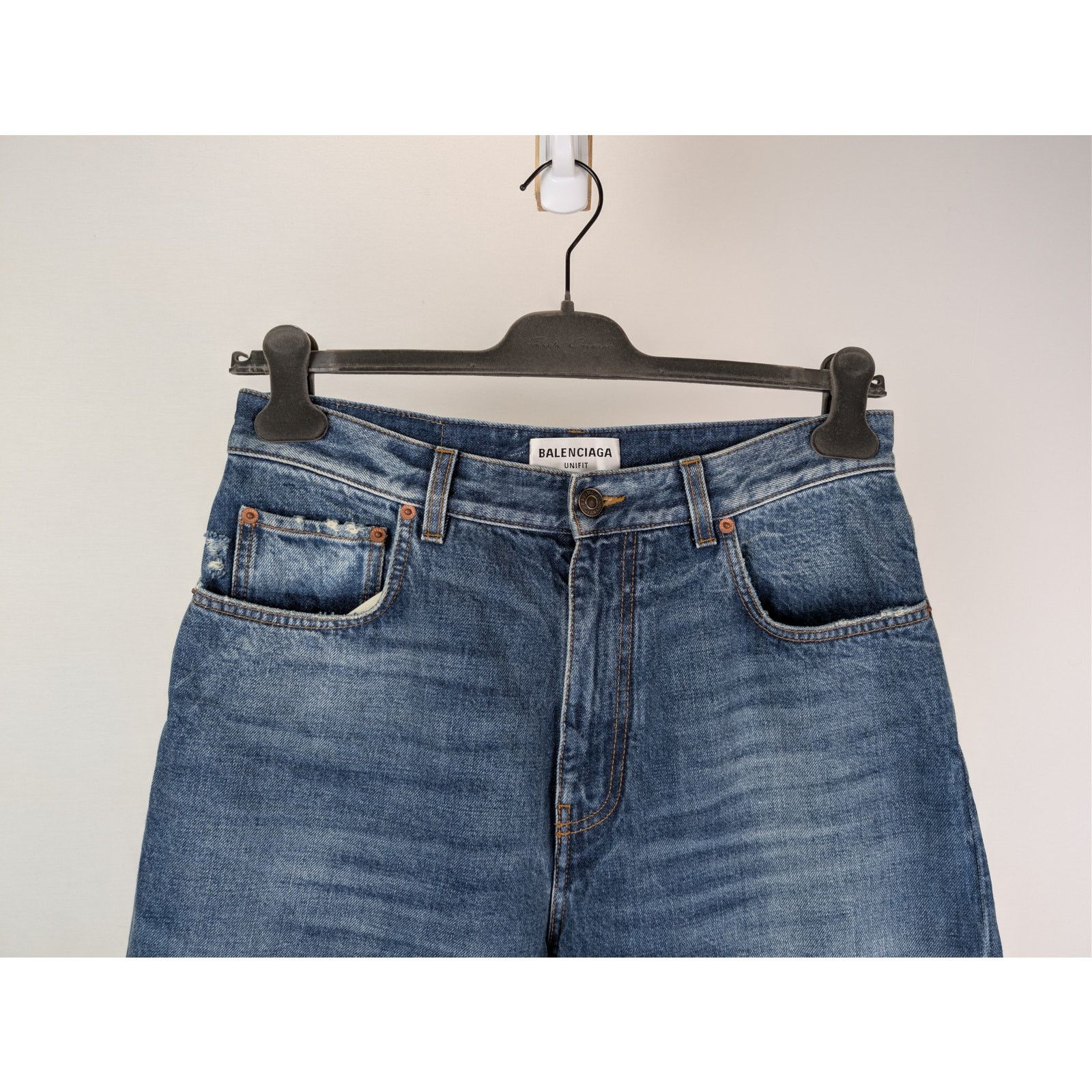 Balenciaga o1rshd1 Organic Vintage Denim Large Pants in Blue Size US 30 / EU 46 - 3 Thumbnail