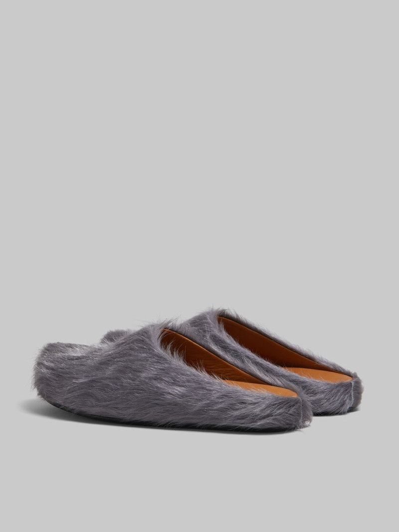 Marni o1f1d3z0526 Long-Haired Calfskin Fussbett Sabot in Grey Size US 12 / EU 45 - 3 Thumbnail