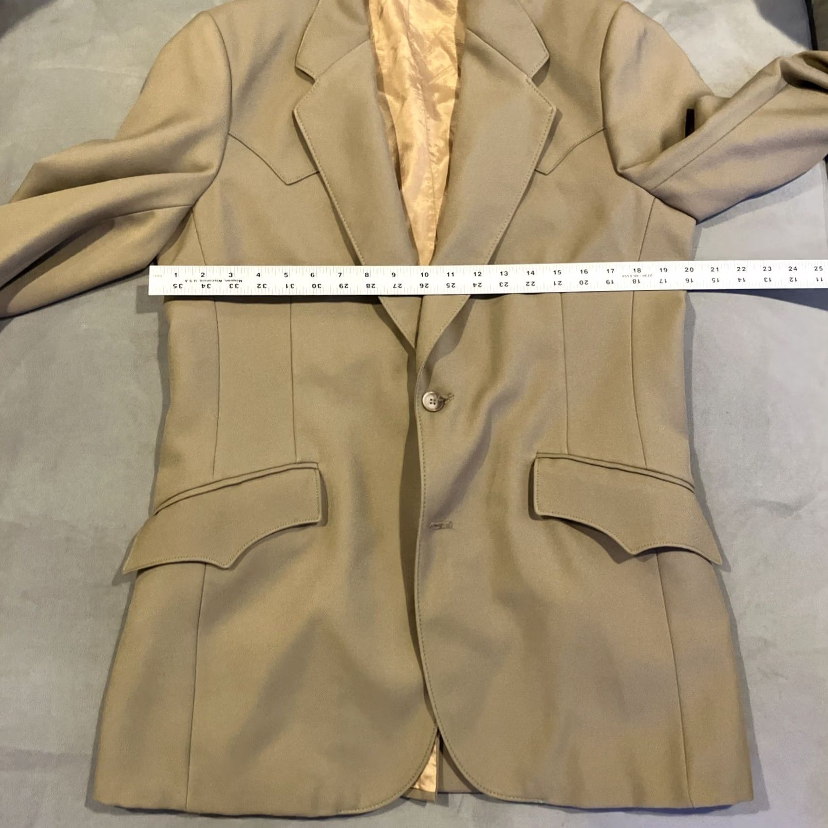 Lee VINTAGE LEE Western Wear Sport Jacket Blazer Polyester Size 40R Brown 1970s Rockabilly Mens Jacket Size 40R - 4 Thumbnail