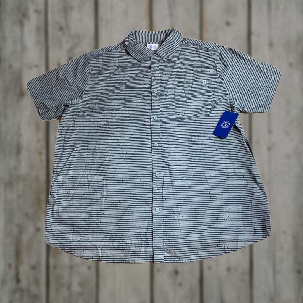 Hurley Multicolor Striped Hurley Button Up Short Sleeve Shirt Adult XL Mens Size US XL / EU 56 / 4 - 1 Thumbnail