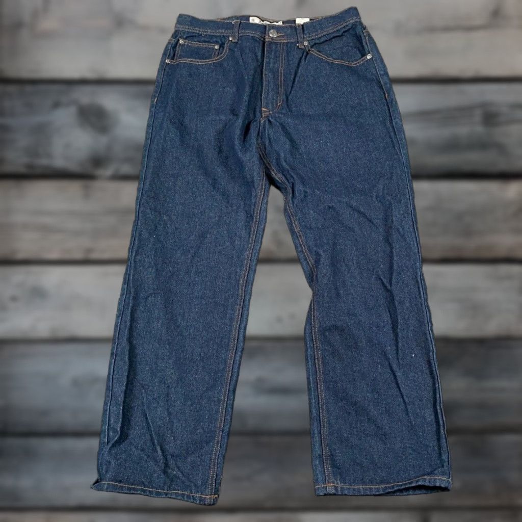 Akademiks VINTAGE Akademiks Jeans Tapered 36 x 32 Men Dark Blue Denim 90s Hip Hop Retro Embroidered Pockets 5-Pocket Regular Rise Mid Size US 32 / EU 48 - 1 Thumbnail