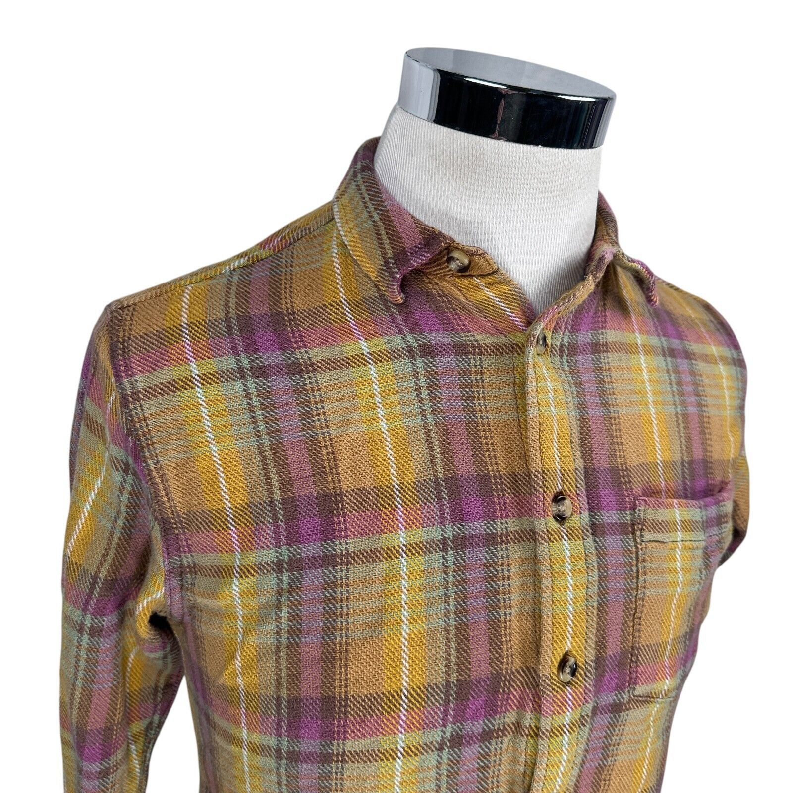 Corridor Corridor NYC Flannel Shirt Men’s Small Yellow Button Up Size US S / EU 44-46 / 1 - 2 Thumbnail