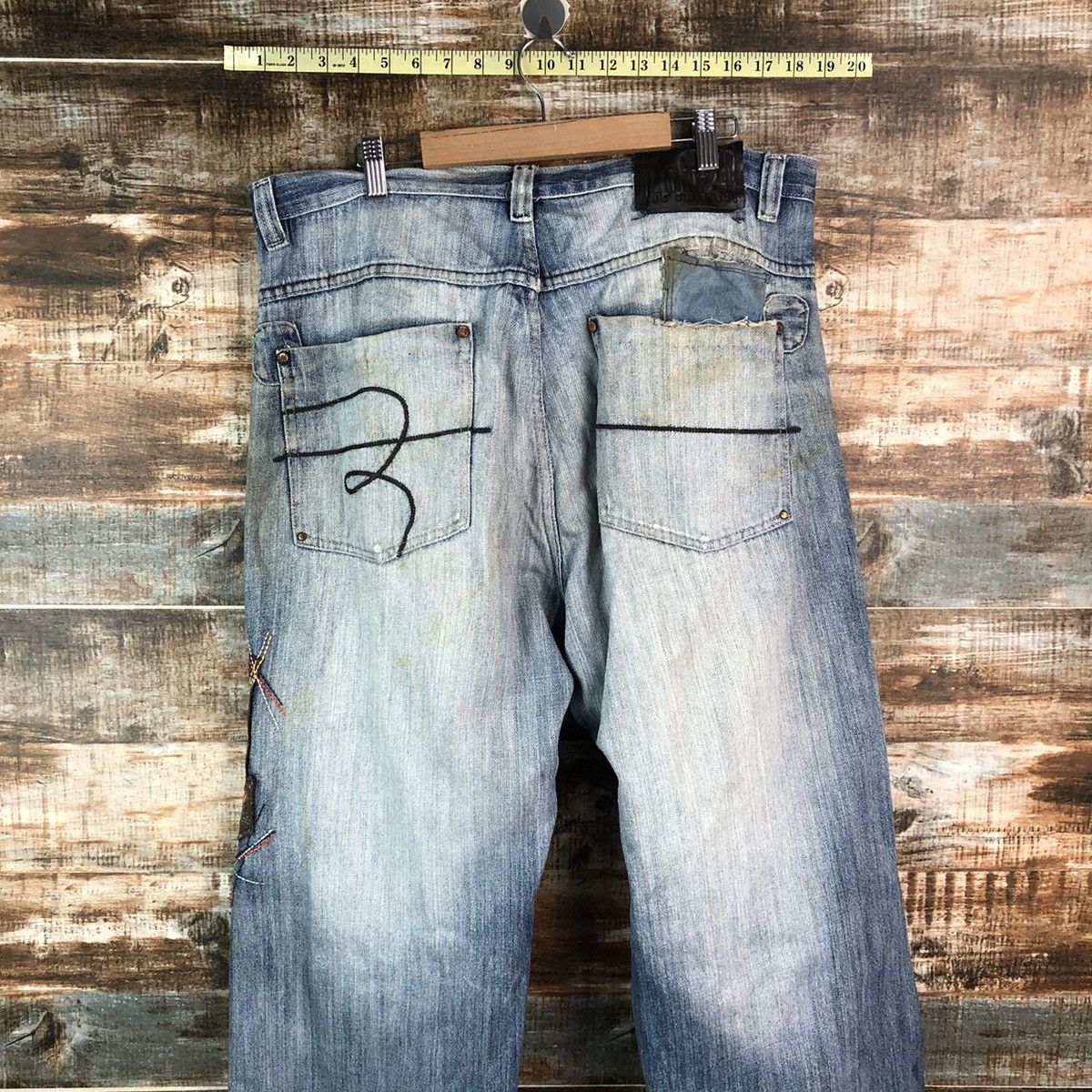 Japanese Brand Lot 29 Blue patchwork Distressed Denim Pants #A2152 Size US 36 / EU 52 - 17 Thumbnail