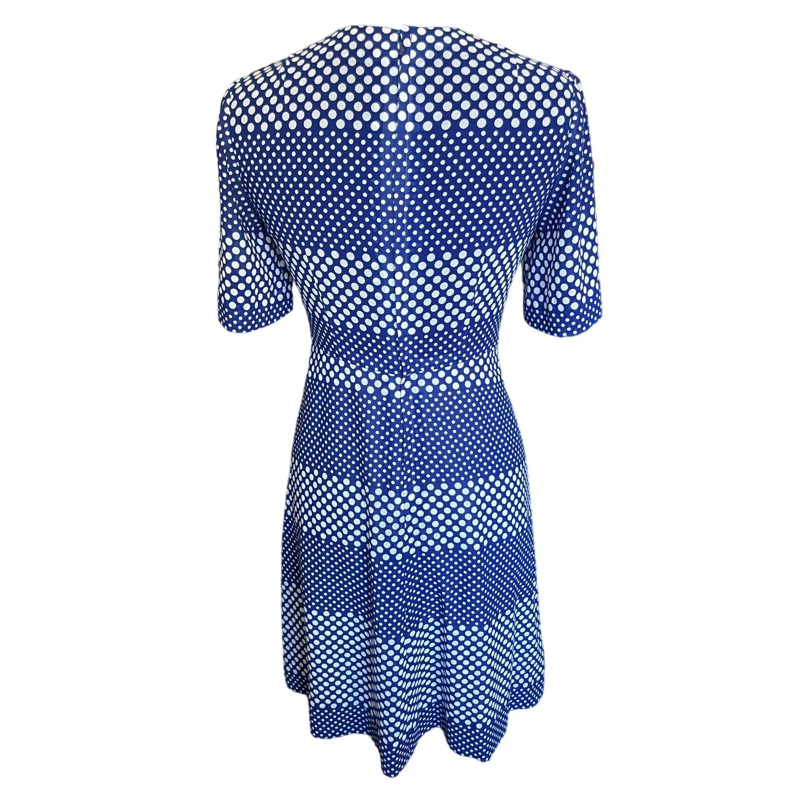 Vintage Vintage 70’s Blue Polka Dot Fit and Flare Dress Geek Small Size S / US 4 / IT 40 - 2 Thumbnail