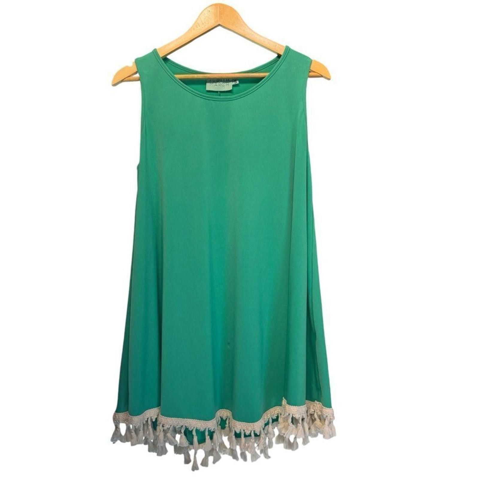 Designer Judith March. Sea Green Tassel Hem Dress. Size Small. Size S / US 4 / IT 40 - 5 Thumbnail