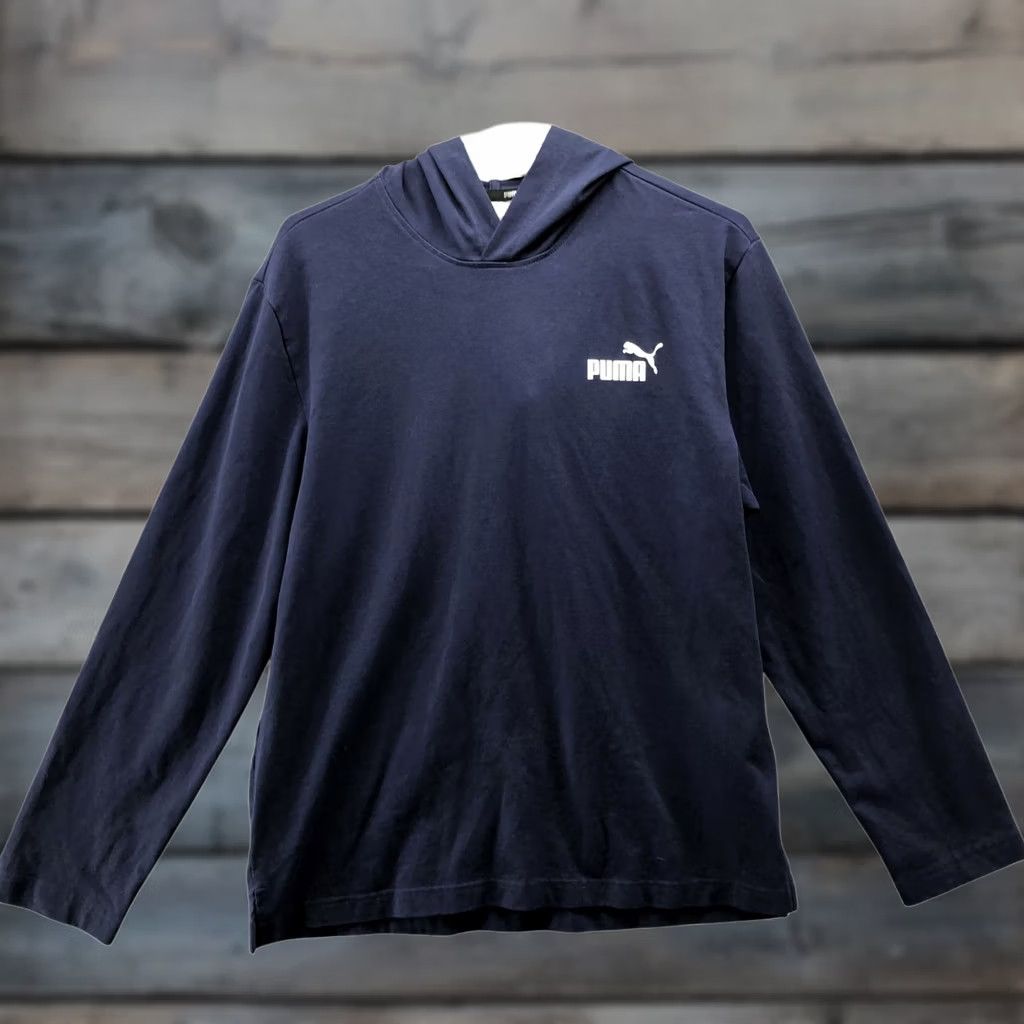 Puma Puma Hoodie Mens M Blue Long Sleeve Hooded Cotton Pullover T Shirt Size US M / EU 48-50 / 2 - 1 Thumbnail