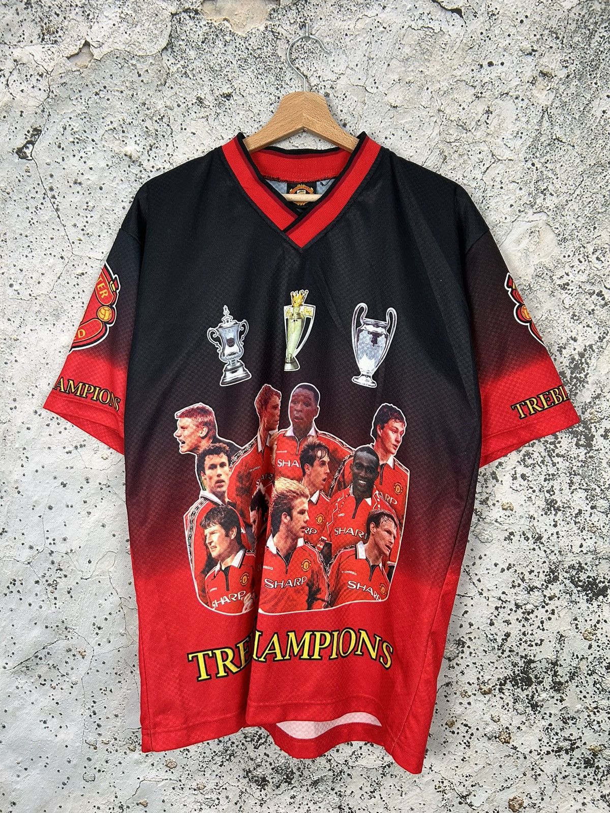 Vintage Vintage Manchester United 90s Treble Champions Rare Size US L / EU 52-54 / 3 - 1 Thumbnail