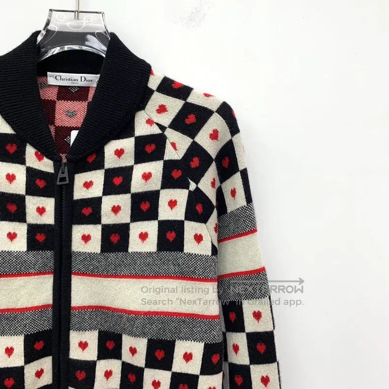 Dior Dior Colour block love plaid cashmere stand-up collar zipp Size XS / US 0-2 / IT 36-38 - 3 Thumbnail