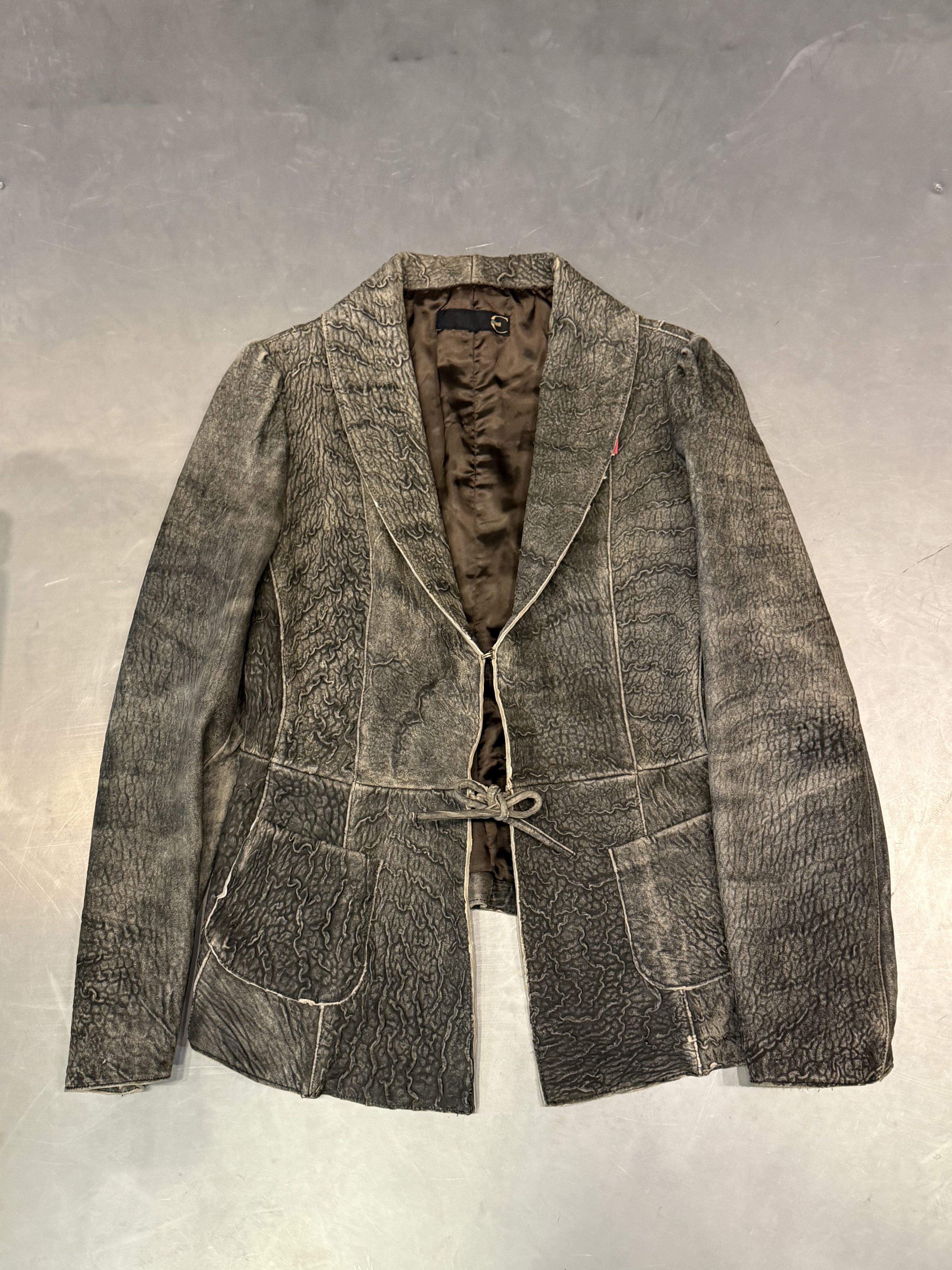 Just Cavalli Just Cavalli vintage texturized leather fitted jacket Size M / US 6-8 / IT 42-44 - 1 Thumbnail