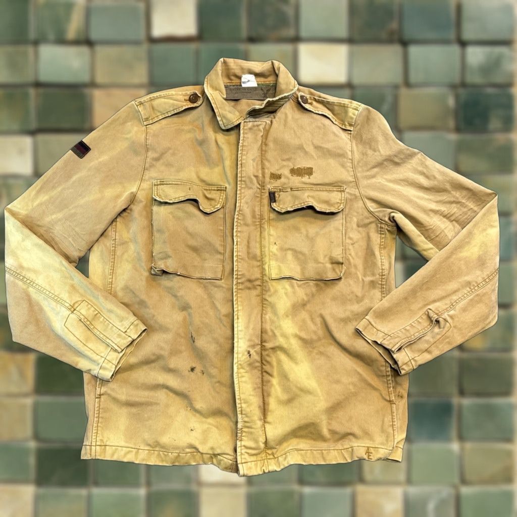 American Eagle Outfitters American Eagle Military Jacket Full Zip Men L Khaki Beige German Flag Distressed Style Shirt? Size US L / EU 52-54 / 3 - 1 Thumbnail