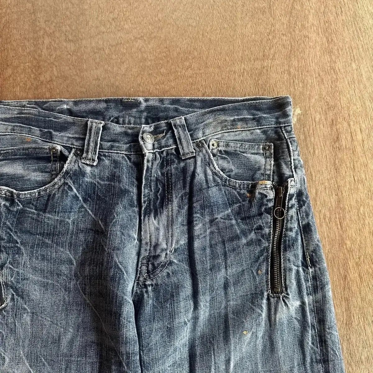 If Six Was Nine SICKS‼️STORM WASH⚡️VINTAGE JAPANESE JEANS SKULLS DENIM PANTS Size US 32 / EU 48 - 5 Thumbnail