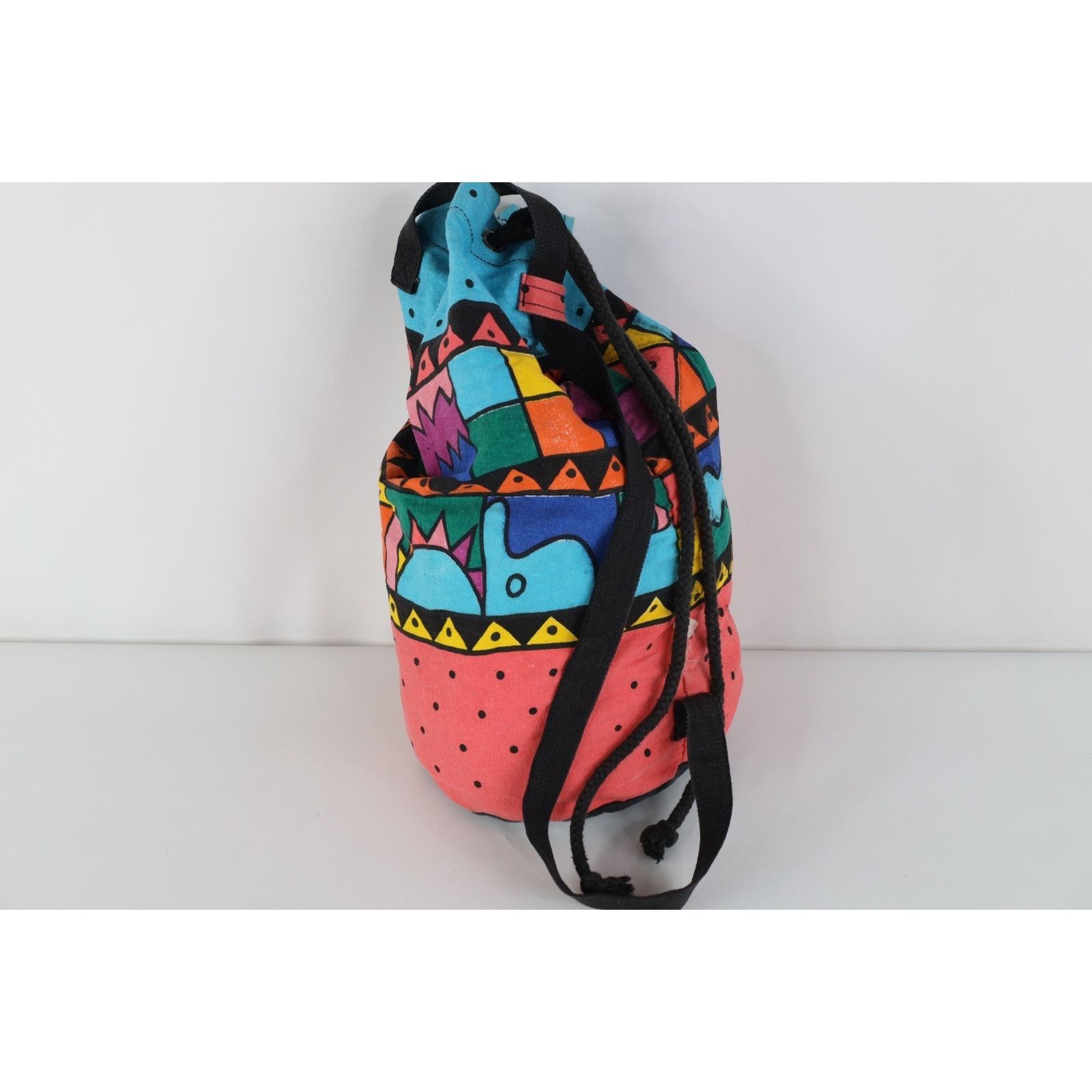 Vintage Vintage 90s Streetwear Rainbow Art Cinch Slingback Bag Size ONE SIZE - 4 Thumbnail