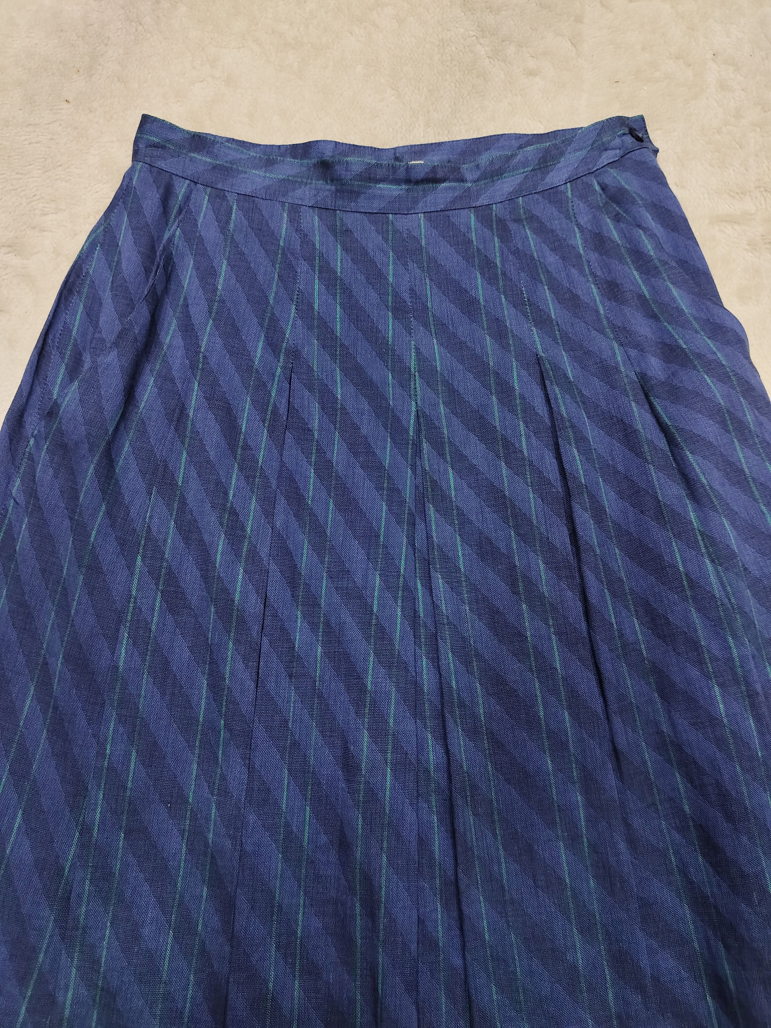 Vintage RARE 🇮🇹 Vtg 80s Franco Ferraro Striped Midi Skirt Size 27" / US 4 / IT 40 - 6 Thumbnail