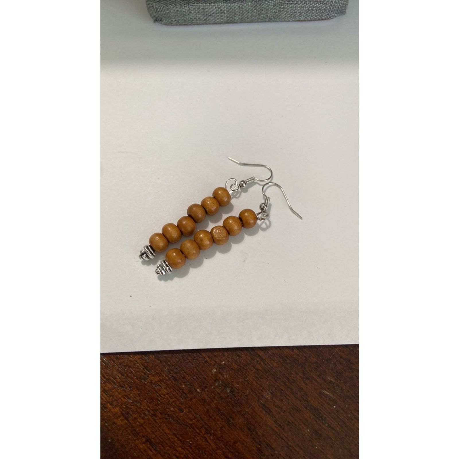 Handmade wood bead earrings Size ONE SIZE - 3 Thumbnail