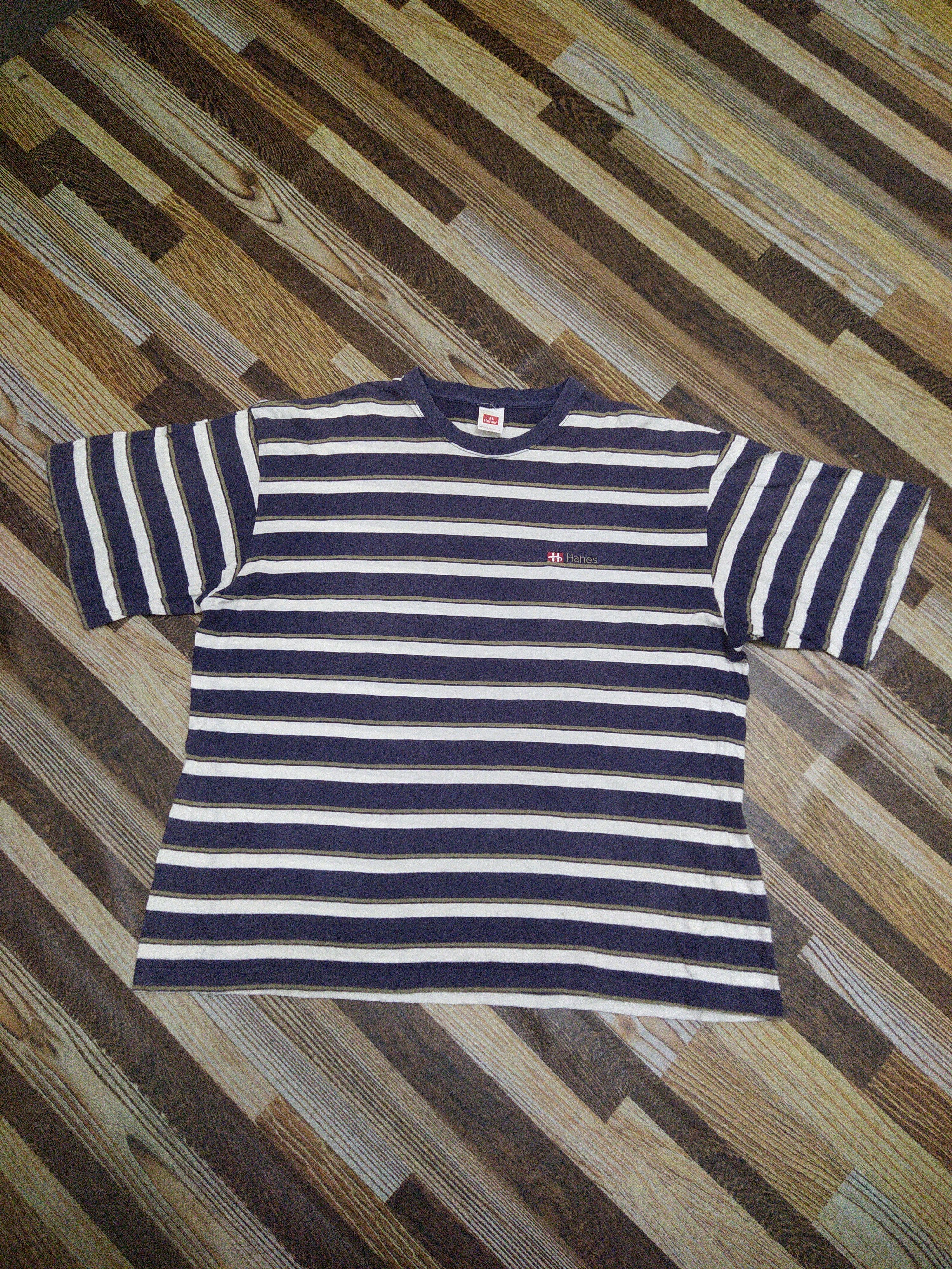 Hanes Vintage Hanes Stripe Embroidered Logo Japanese Market Size US XL / EU 56 / 4 - 1 Thumbnail