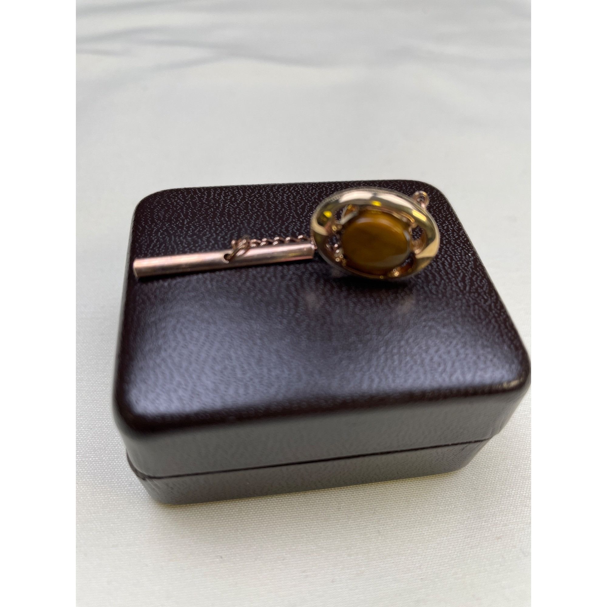 Other Vintage Swank Genuine Tiger Eye Tie Tack SKU 6339 Size ONE SIZE - 2 Thumbnail