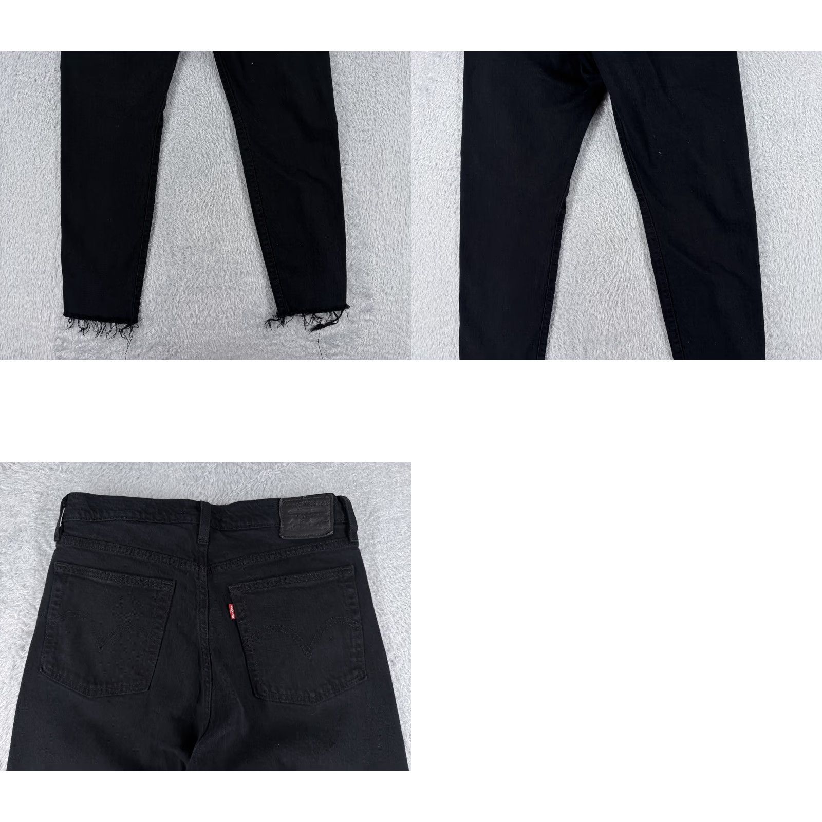 Levi's VINTAGE Levis Premium Jeans Womens 27 Black Denim Tapered Big E Wedgie Button Fly 27x27 Size 27" / US 4 / IT 40 - 10 Thumbnail
