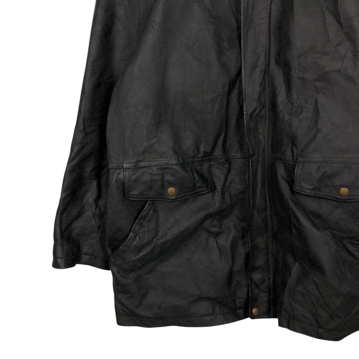 Japanese Brand 📌Rich Black Vintage Leather Jacket Vivreclub Issey Miyake Size US L / EU 52-54 / 3 - 5 Thumbnail
