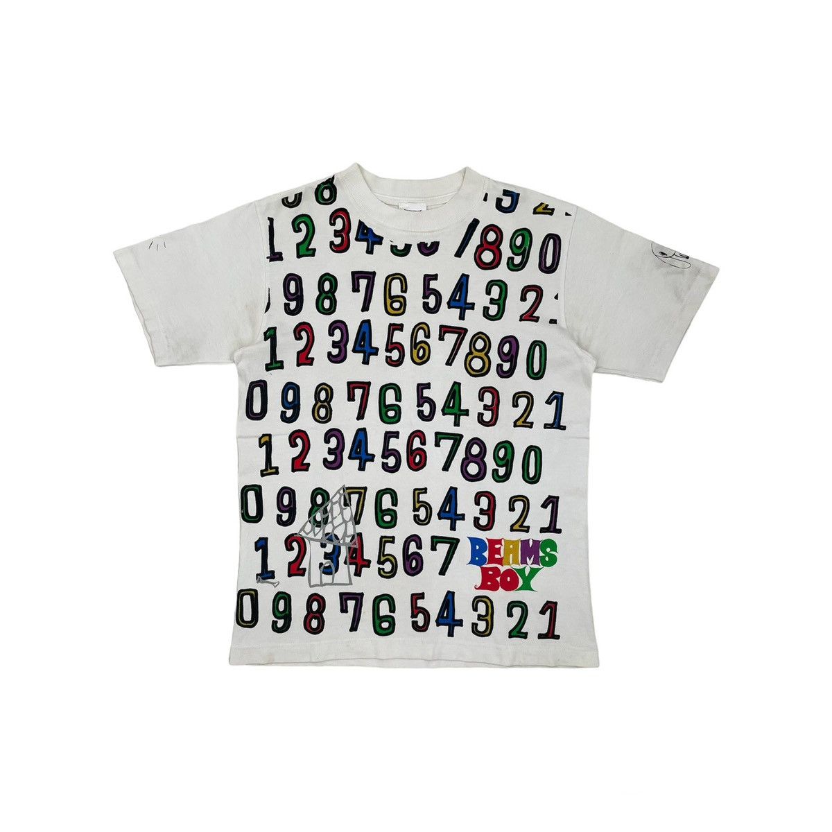 image of Beams Boy X Maya Maxx Love Number Tee in White, Men's (Size Small)