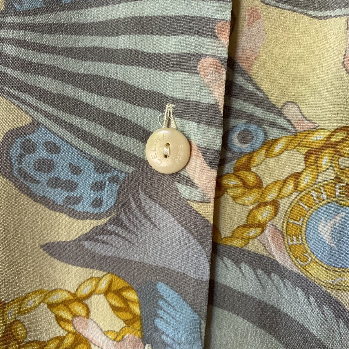 Celine CELINE Pastel Fish Print Short Sleeve Shirt Size S / US 4 / IT 40 - 14 Thumbnail