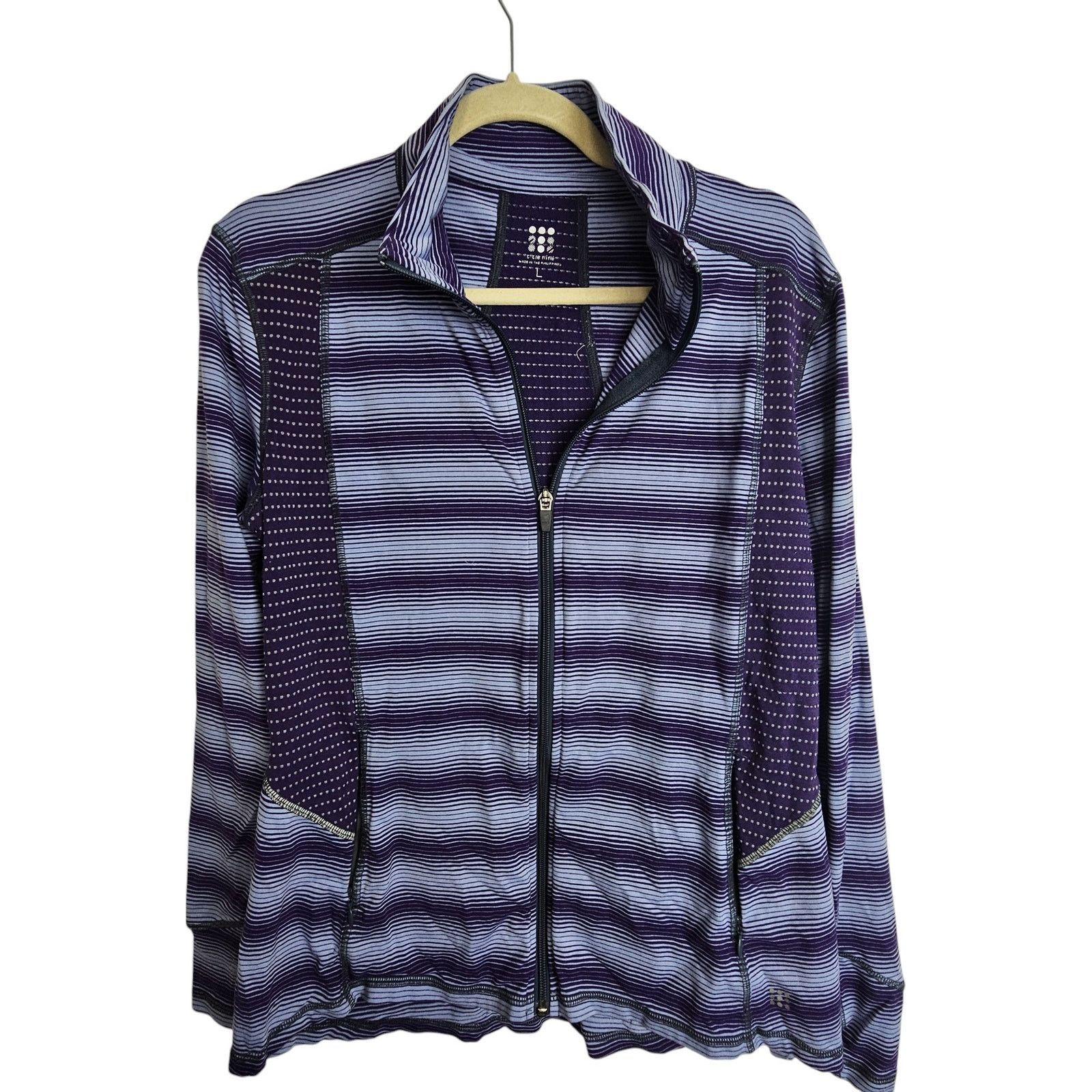 Titleist Title Nine Women Striped Zip Golf Jacket L Gorpcore Stretch Size L / US 10 / IT 46 - 1 Thumbnail