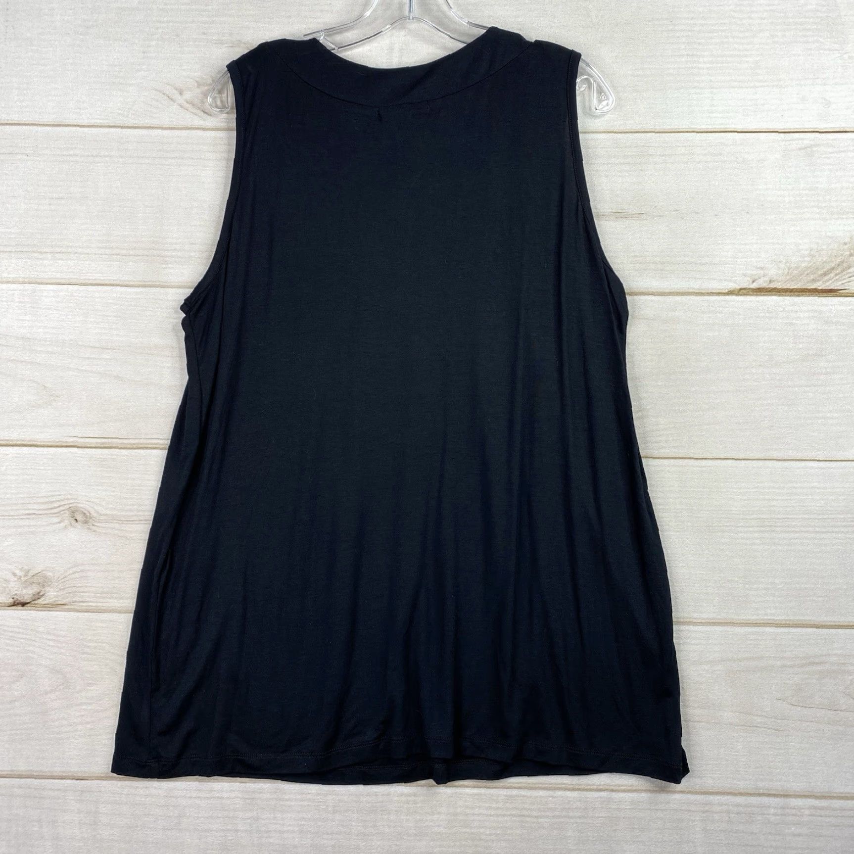 Vintage Design History Blouse 1X Black Floral Sleeveless Scoop Crew Neck Bohemian Casual Summer Women’s Size XL / US 12-14 / IT 48-50 - 7 Thumbnail