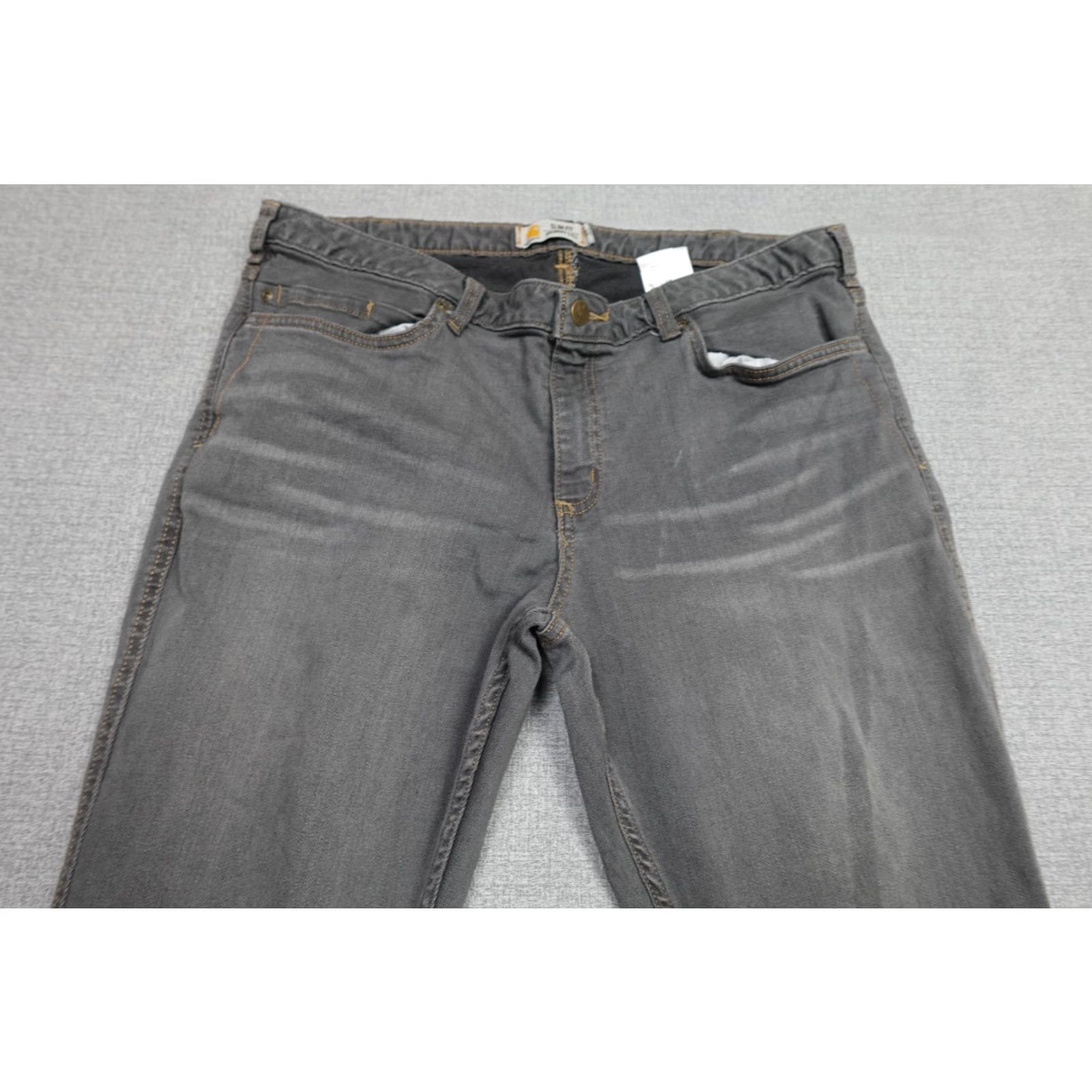 Carhartt Carhartt Jeans Womens 18 Gray Slim Skinny Dark Wash 90s Vintage Theme USA 5-Pocket Mens Womens Girls Boys Size 40" / US 18 - 2 Thumbnail