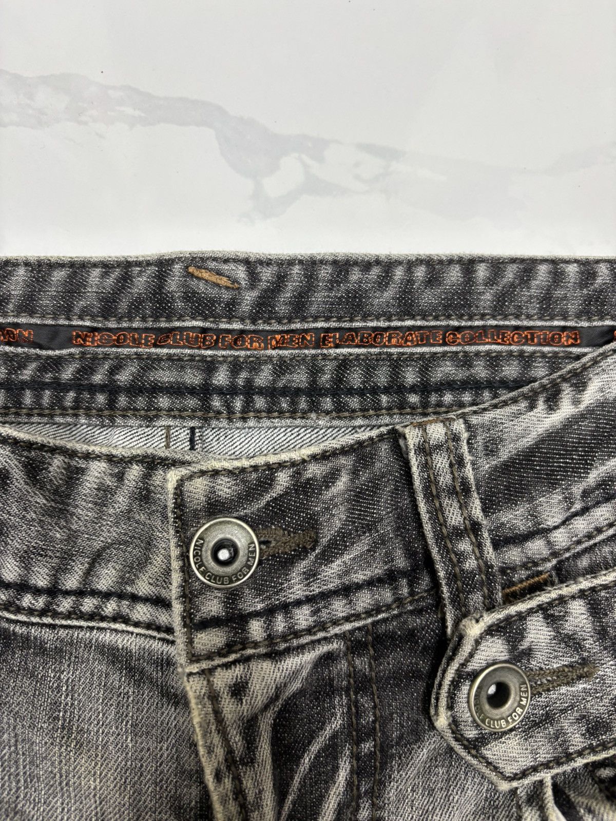If Six Was Nine Nicole Club For Men Double Waist Slim Flare Jean Black Faded Size US 29 - 11 Thumbnail