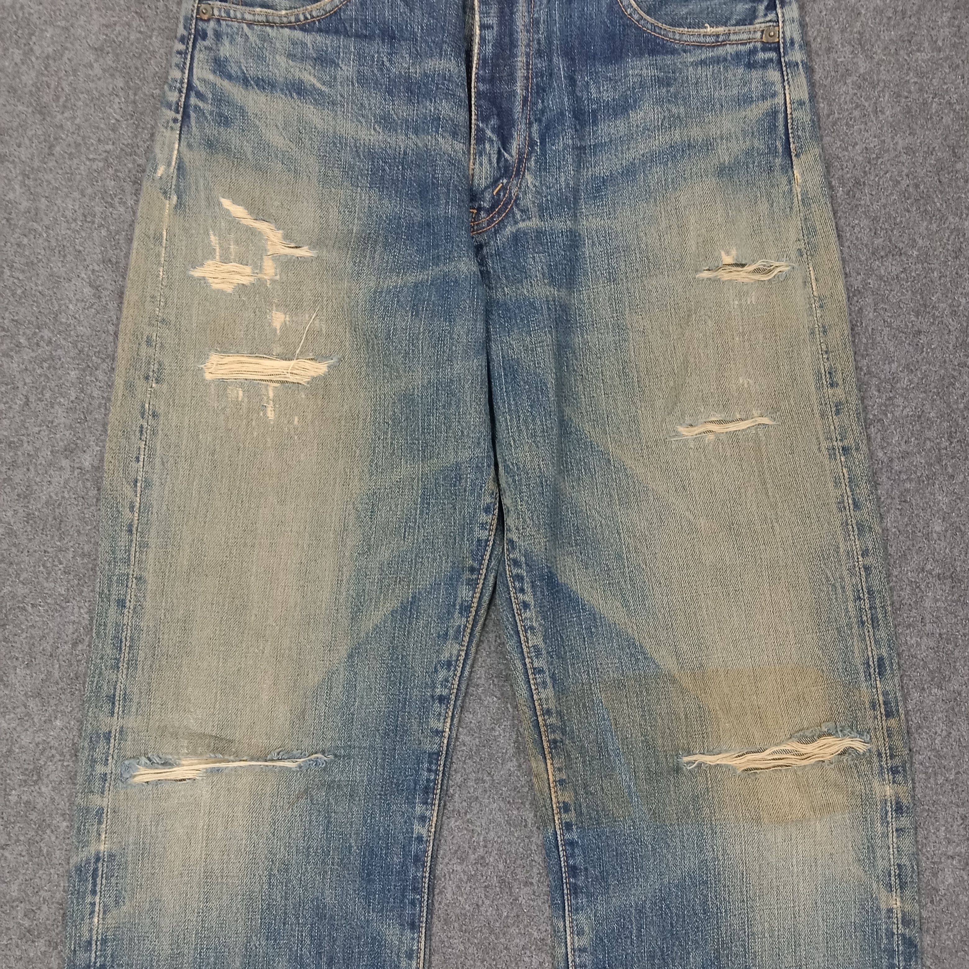 Levi's Levi's 502 Selvedge Distressed Denim Jeans C258N13 Size US 29 - 2 Thumbnail