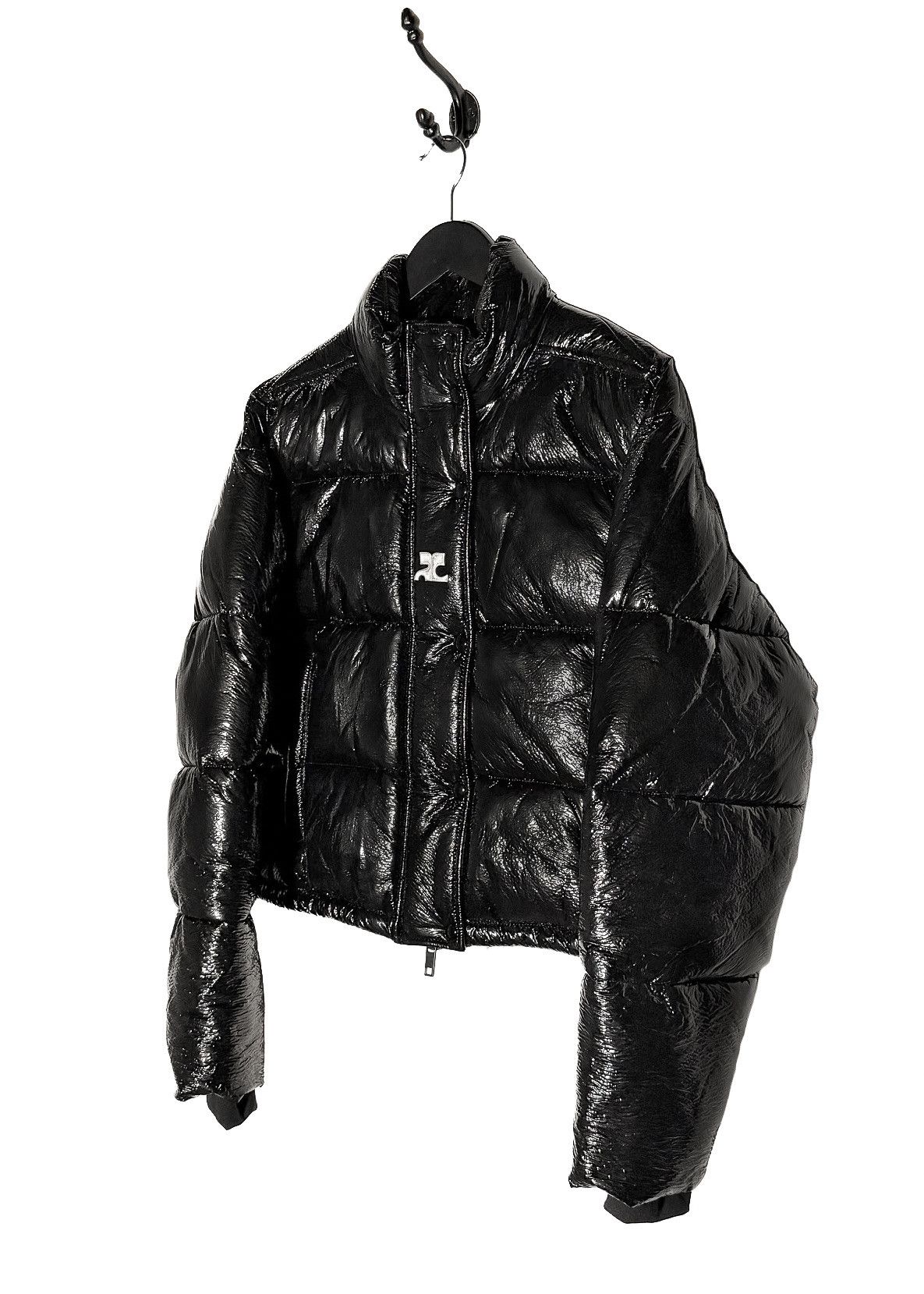 Courreges Courrèges Black Vinyl Logo Accent Puffer Jacket Size S / US 4 / IT 40 - 2 Thumbnail