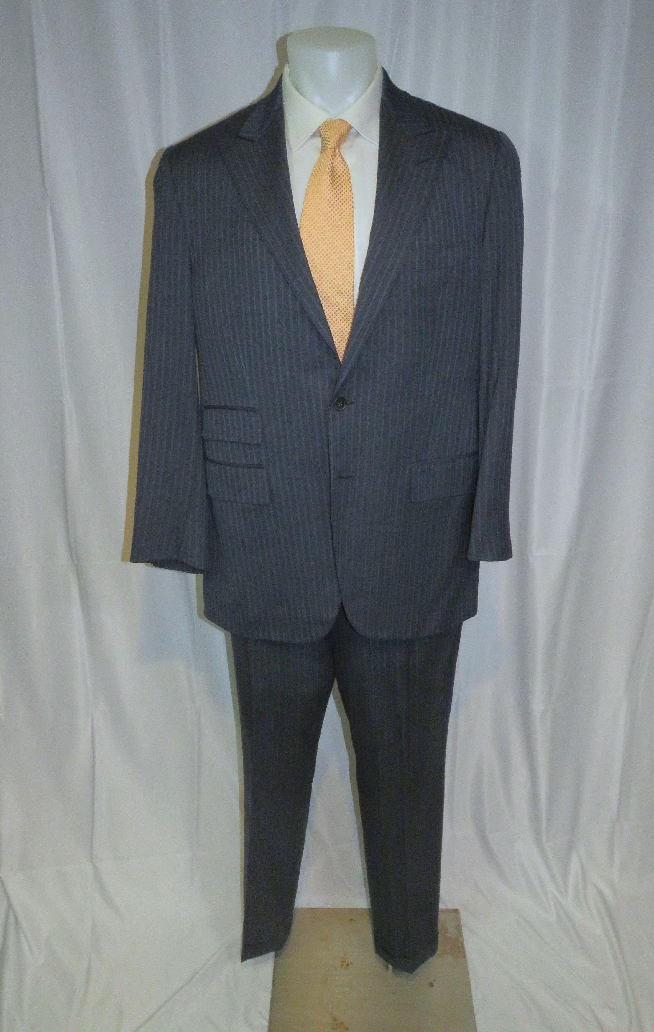 Other Marcello Vero x D’avenza Cashmere Blue Stripe Suit 43R Size 42R - 1 Thumbnail