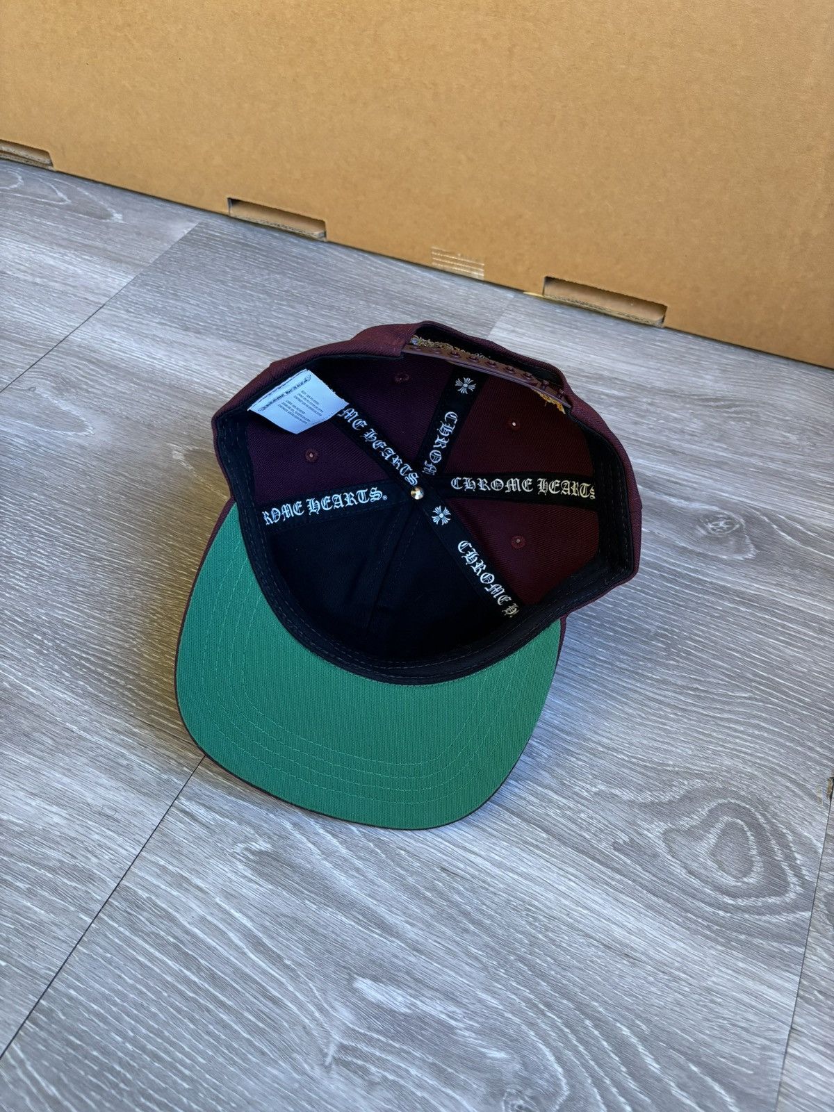 Chrome Hearts Chrome Hearts CH Baseball Cap Burgundy/Gold Snapback Hat Size ONE SIZE - 5 Thumbnail