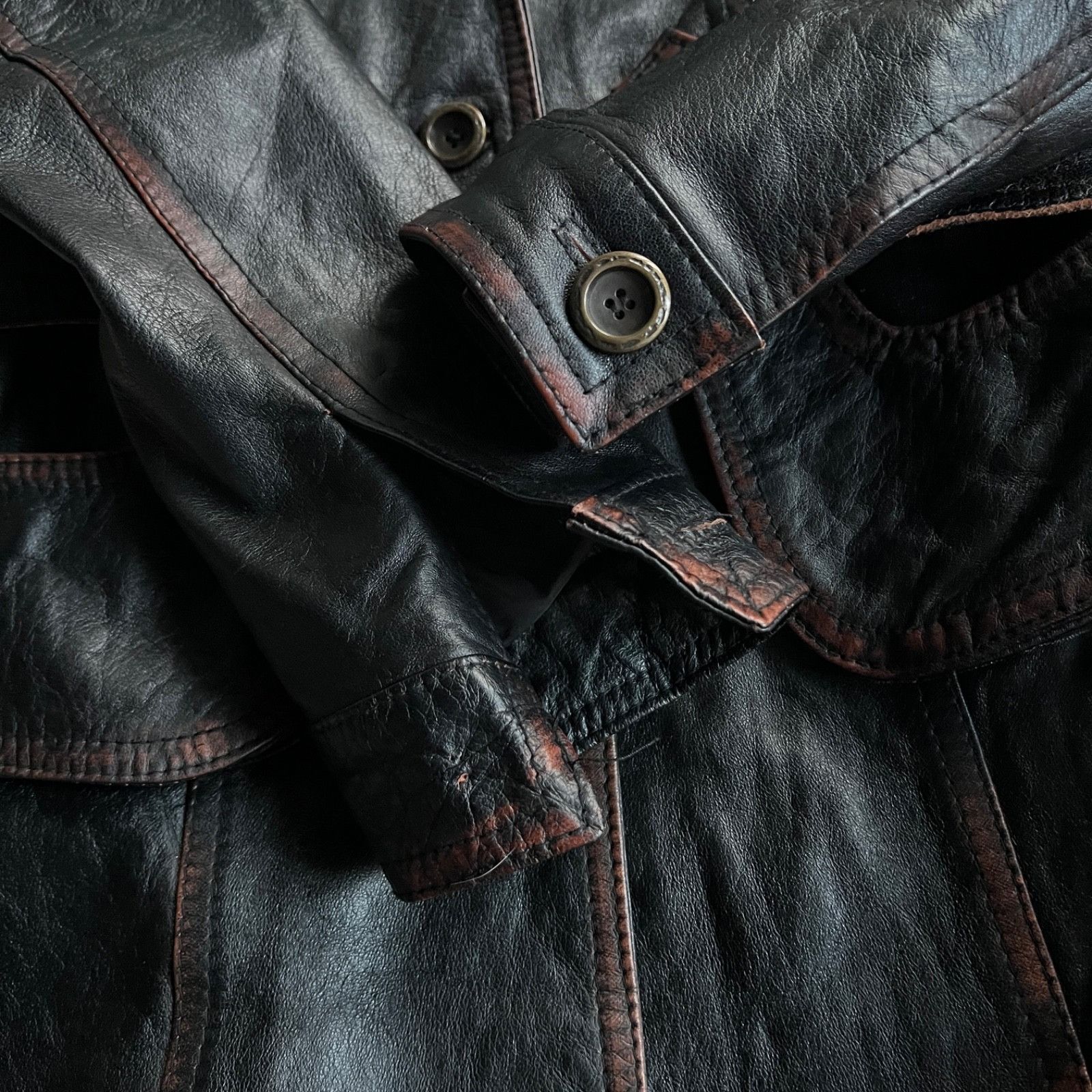 Vintage Vintage Italian Leather Trench Coat Belted Coat 9731AC Size S / US 4 / IT 40 - 10 Thumbnail