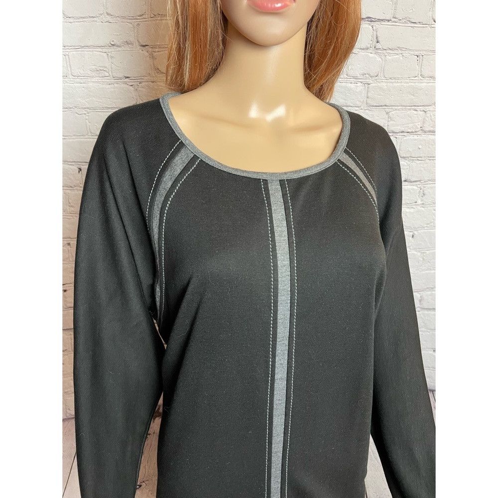 Other Max Studio Black Grey Long Sleeve Sweater Dress Size L Size L / US 10 / IT 46 - 2 Thumbnail