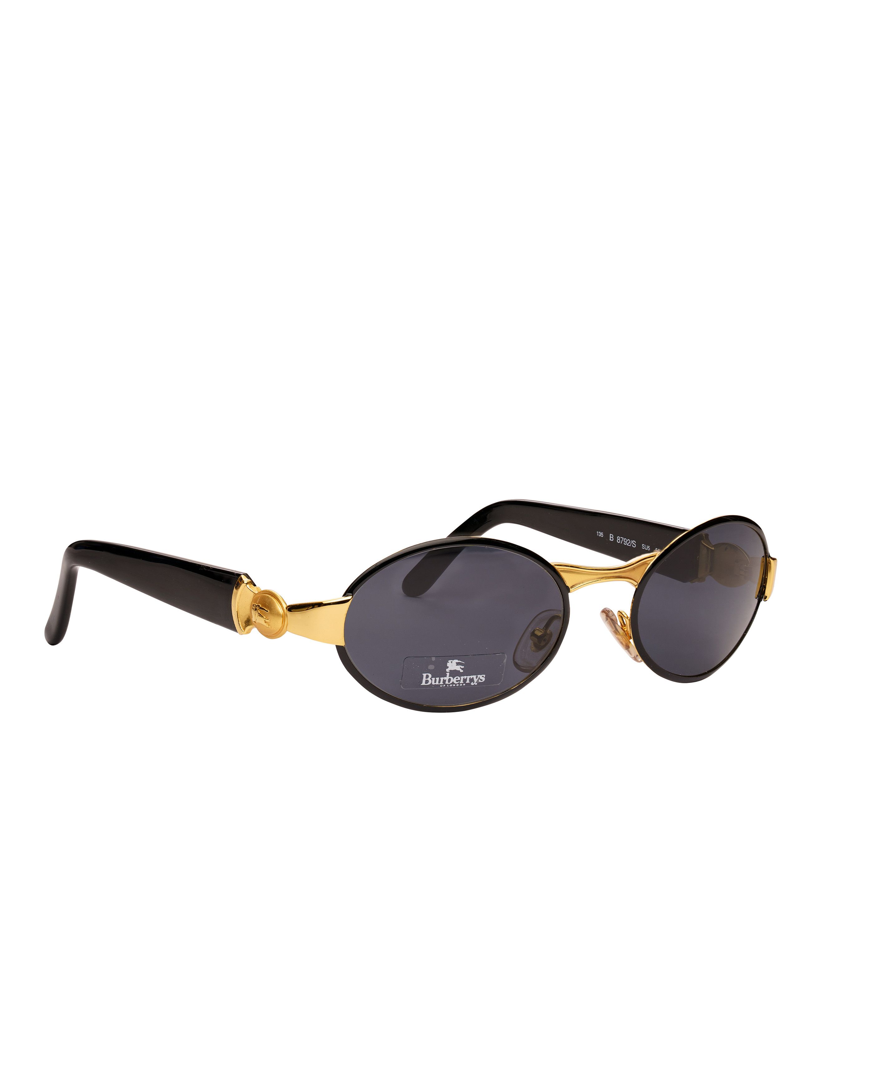 Burberry Burberry '90s Black & Gold Oval Sunglasses Size ONE SIZE - 3 Thumbnail