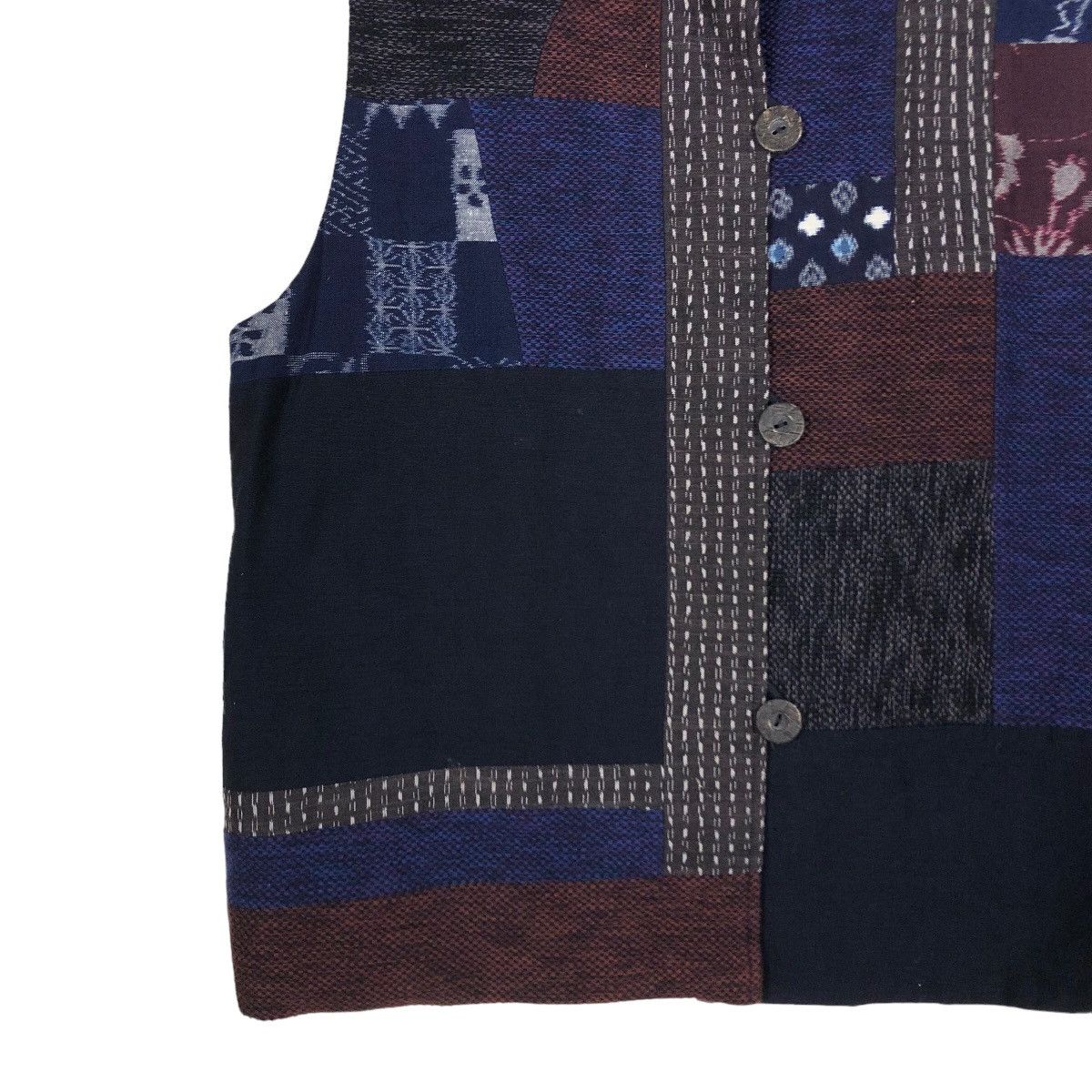 45rpm × Blue Blue Japan × Japanese Brand Vintage Vest Indigo Sisoko Giemon Kurume Traditional Kasuri Size US M / EU 48-50 / 2 - 4 Thumbnail