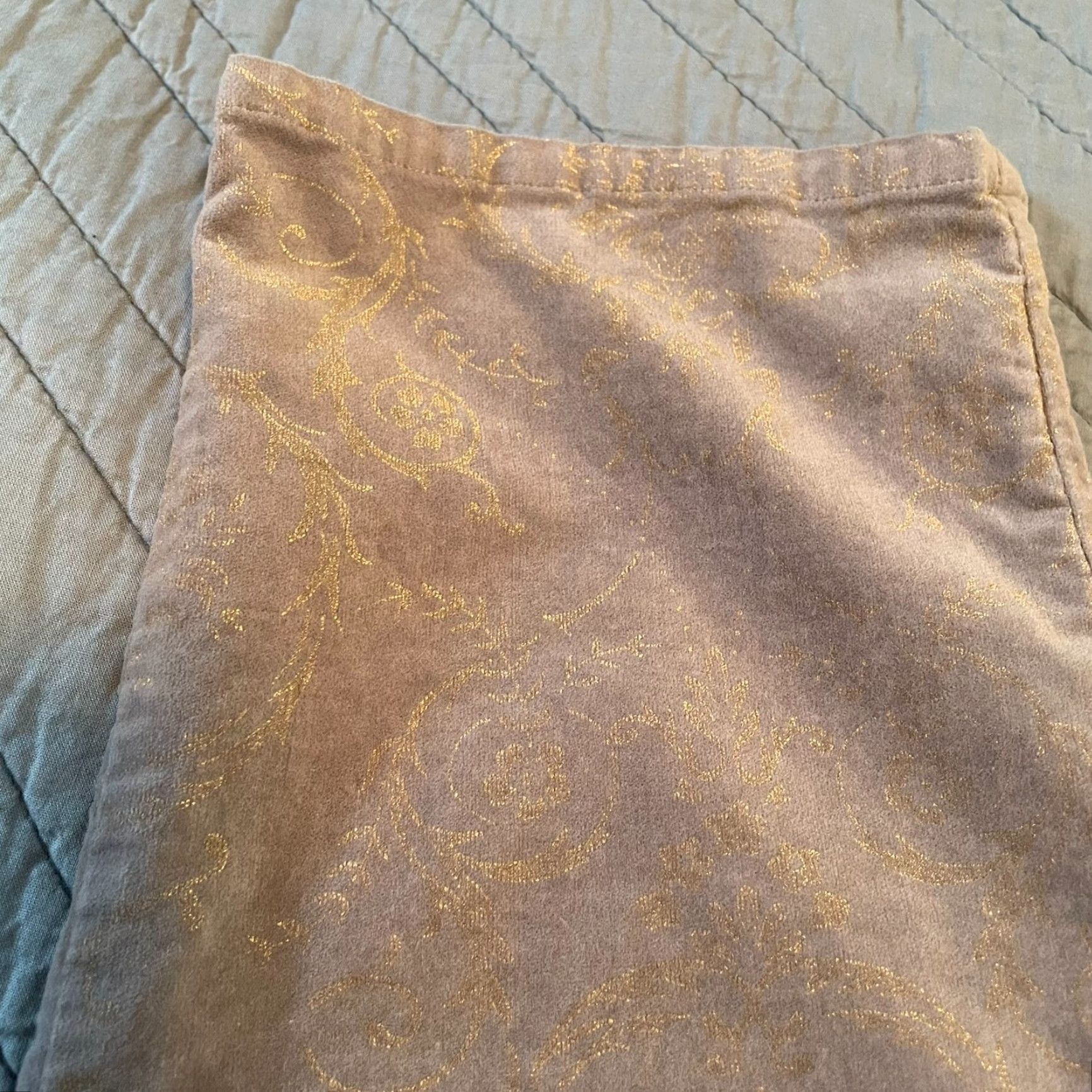 Vintage Chico's Pants L Gray Velvet Gold Damask Straight Leg Modern City Holiday Womens Size 36" / US 14 / IT 50 - 6 Thumbnail