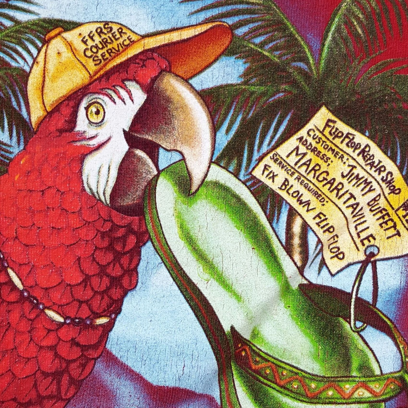 Vintage Vintage Margaritaville T-Shirt S Red Short Sleeve Crew Neck 90s Y2K Parrot Myrtle Beach Graphic Print Mens Shirt Size US S / EU 44-46 / 1 - 7 Thumbnail