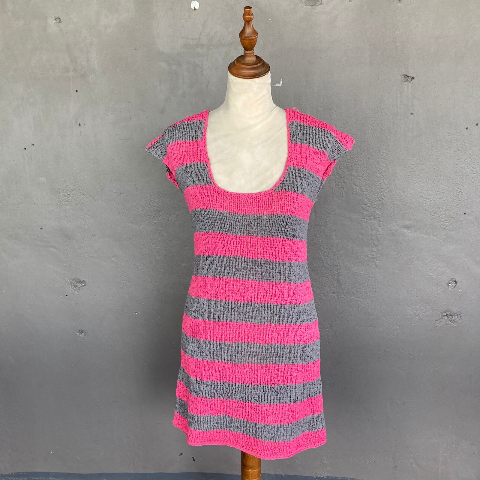 Pleats Please Issey Miyake Pleats Please - Vintage Knitted Striped Dress Size M / US 6-8 / IT 42-44 - 2 Thumbnail