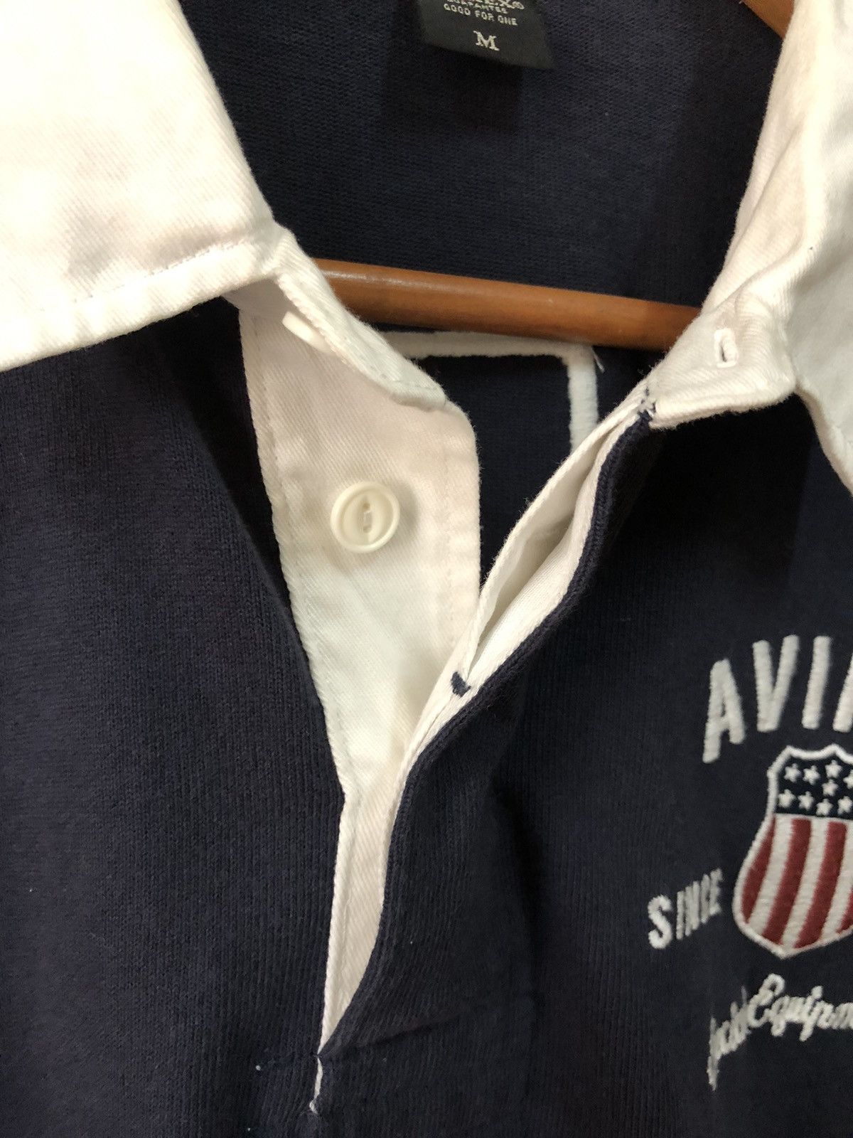 Avirex Rare Avirex Big Spellout Long Sleeve Polo Shirt Size US M / EU 48-50 / 2 - 8 Thumbnail