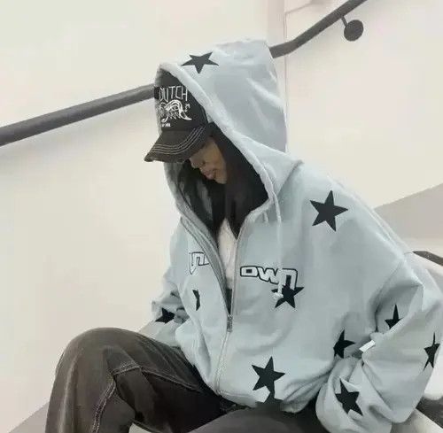 Star Fashion Zip Up Hoodie