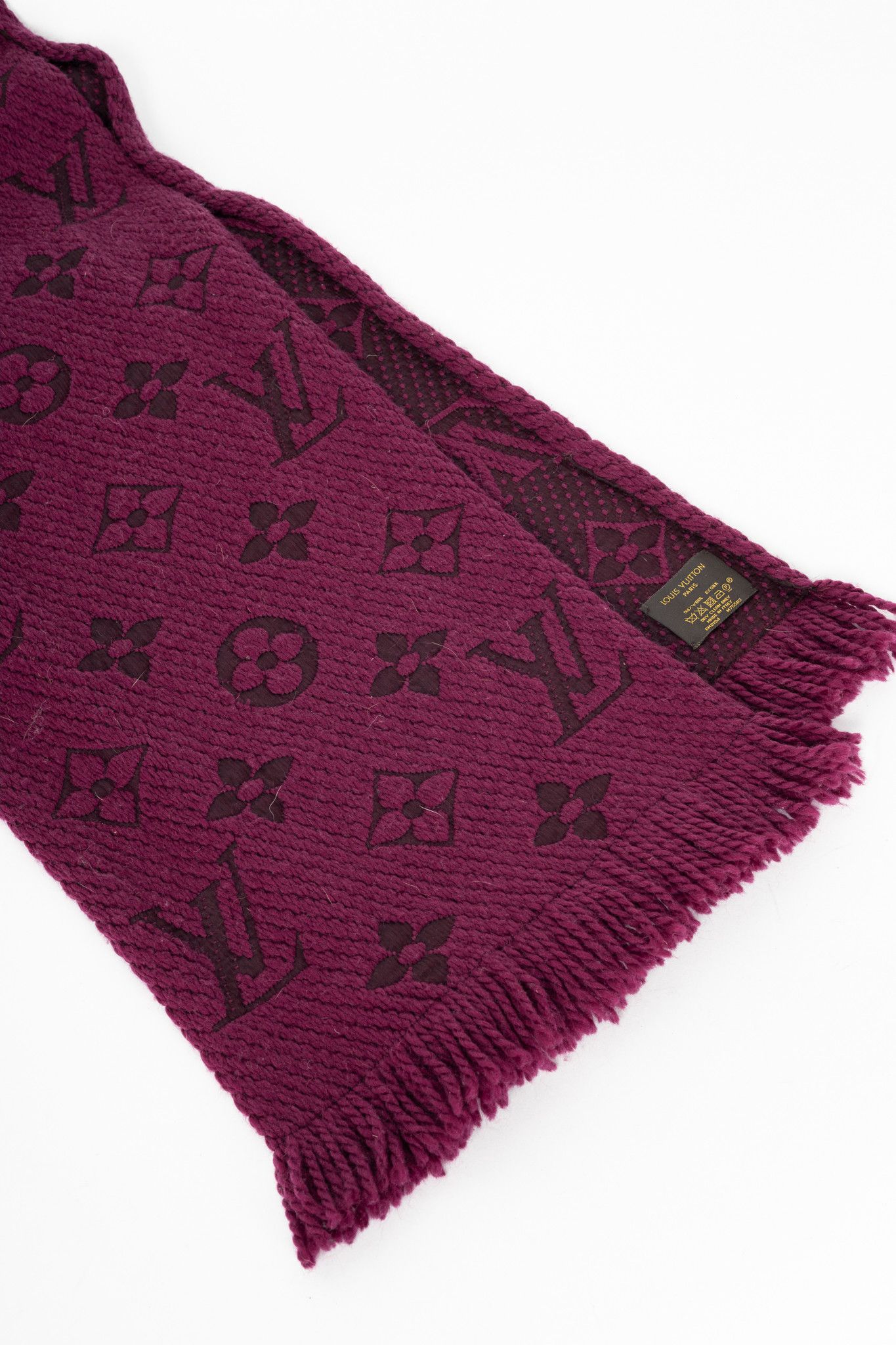 Louis Vuitton Louis Vuitton Logomania Fuchsia Wool Monogram Fringe Scarf Size ONE SIZE - 2 Thumbnail